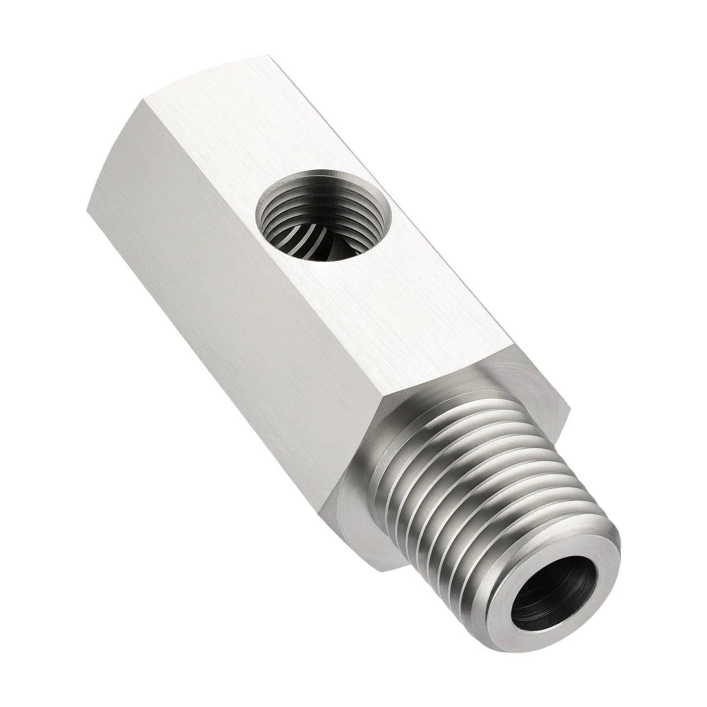 Stainless Steel Oil Pressure Sensor Tee Adapter With 1/4 NPT Female Outlet 1/4 NPT Male Inlet And 1/8 NPT Female Center Port