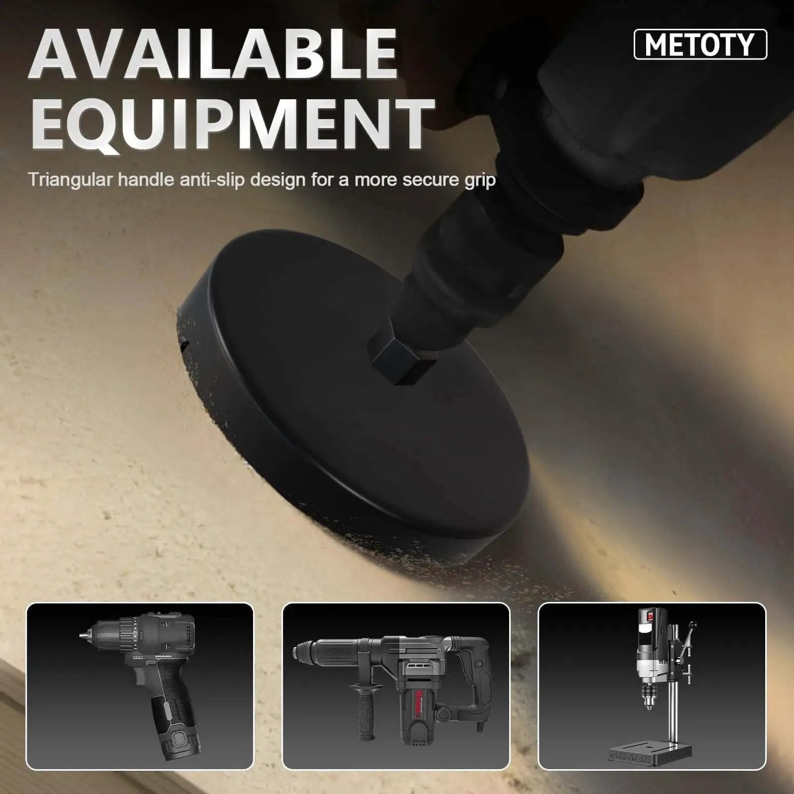 9 Piece Hole Saw Kit With Mandrel And Accessories For Soft Wood PVC Board And Home Projects in use on a wooden surface