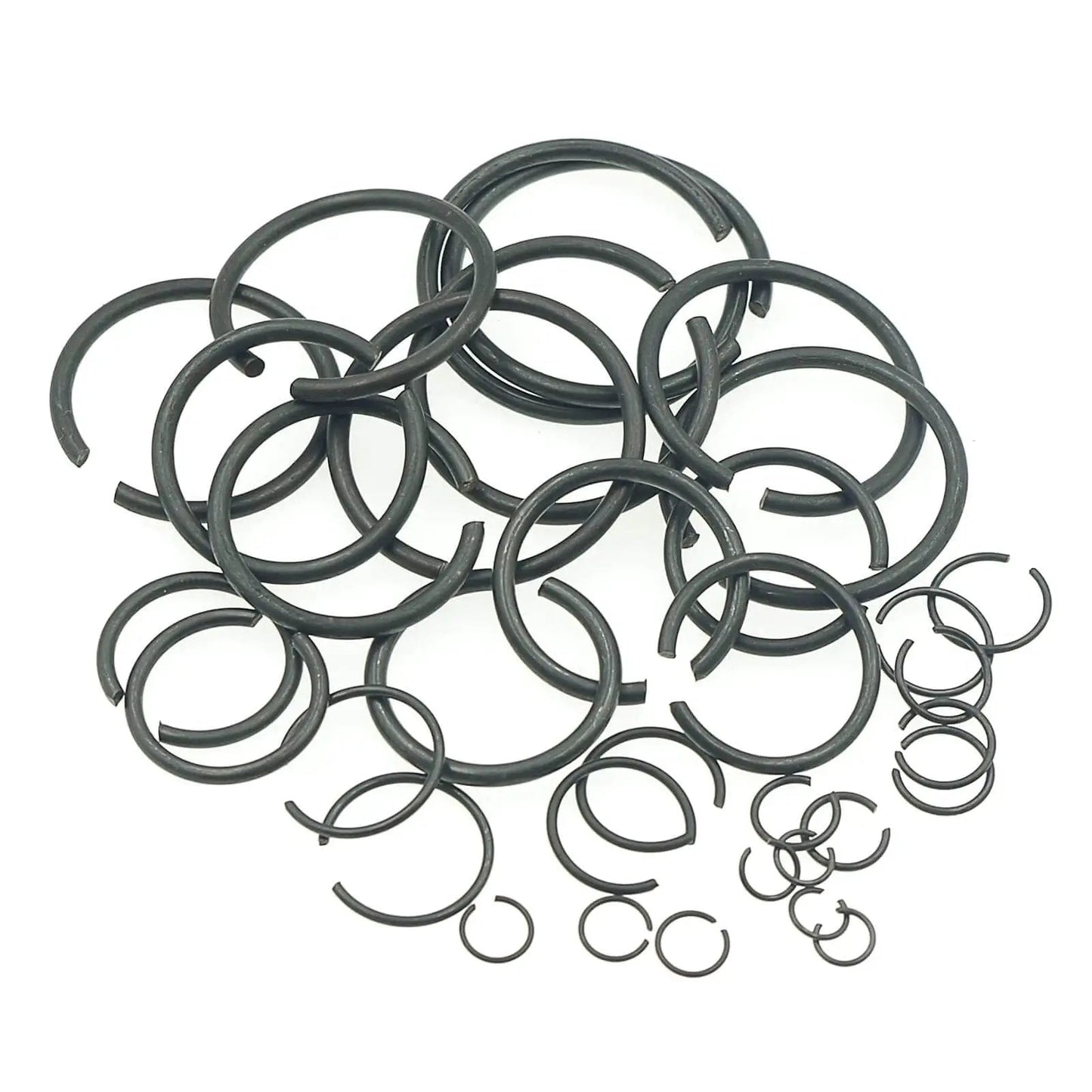 Complete 340-Piece Round Wire C-Clips External Retaining Rings Assortment Kit 5mm To 28mm For Shafts Black Finish Steel Snap Ring Set