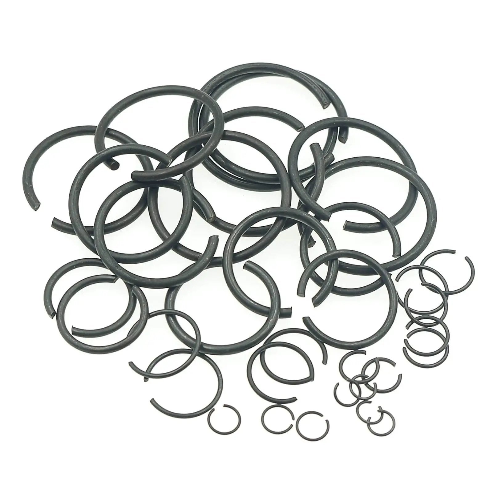 Complete 340-Piece Round Wire C-Clips External Retaining Rings Assortment Kit 5mm To 28mm For Shafts Black Finish Steel Snap Ring Set