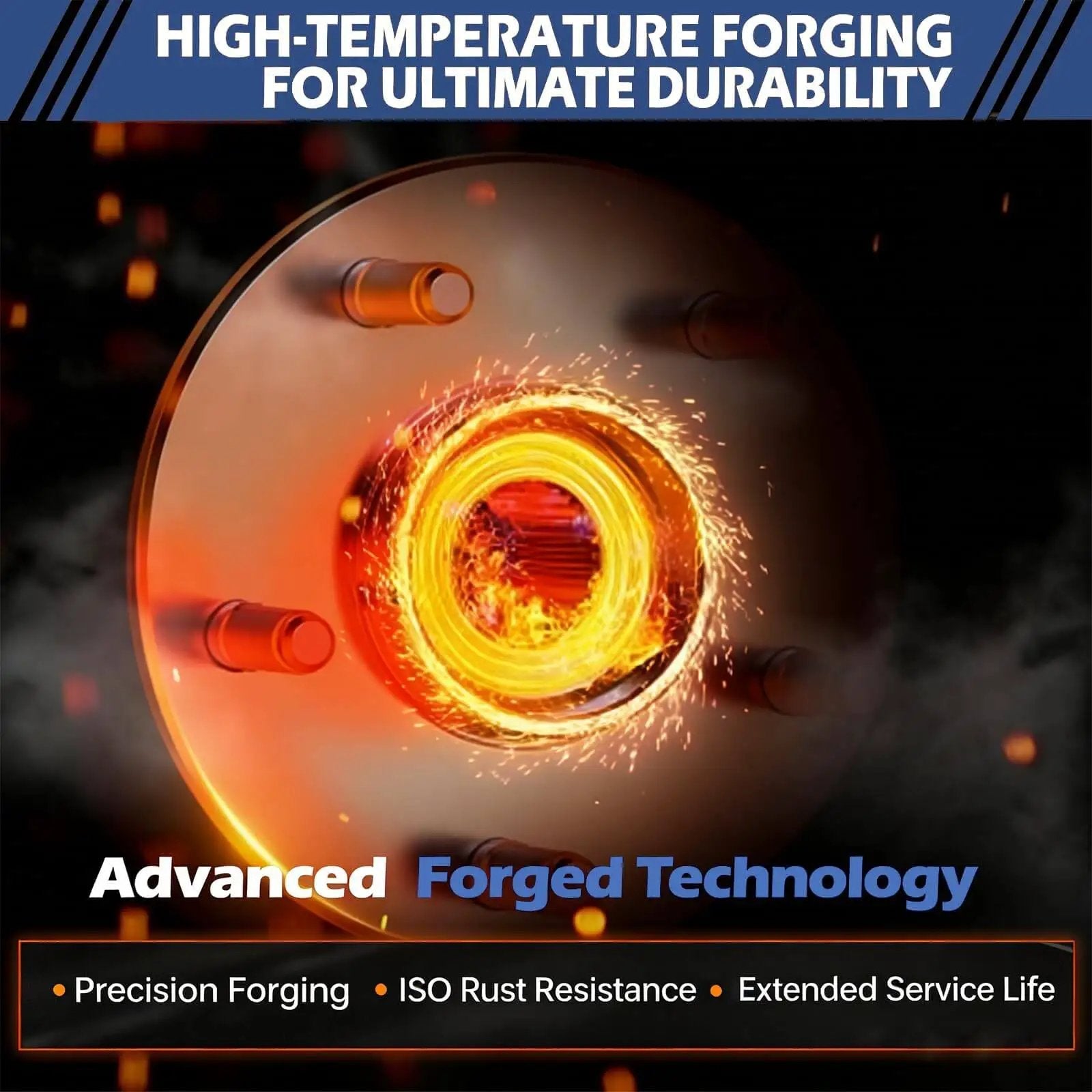 High-temperature forging, Single Front Wheel Hub Bearing Assembly, Fits Chevy Impala Monte Carlo Uplander, fiery metal process