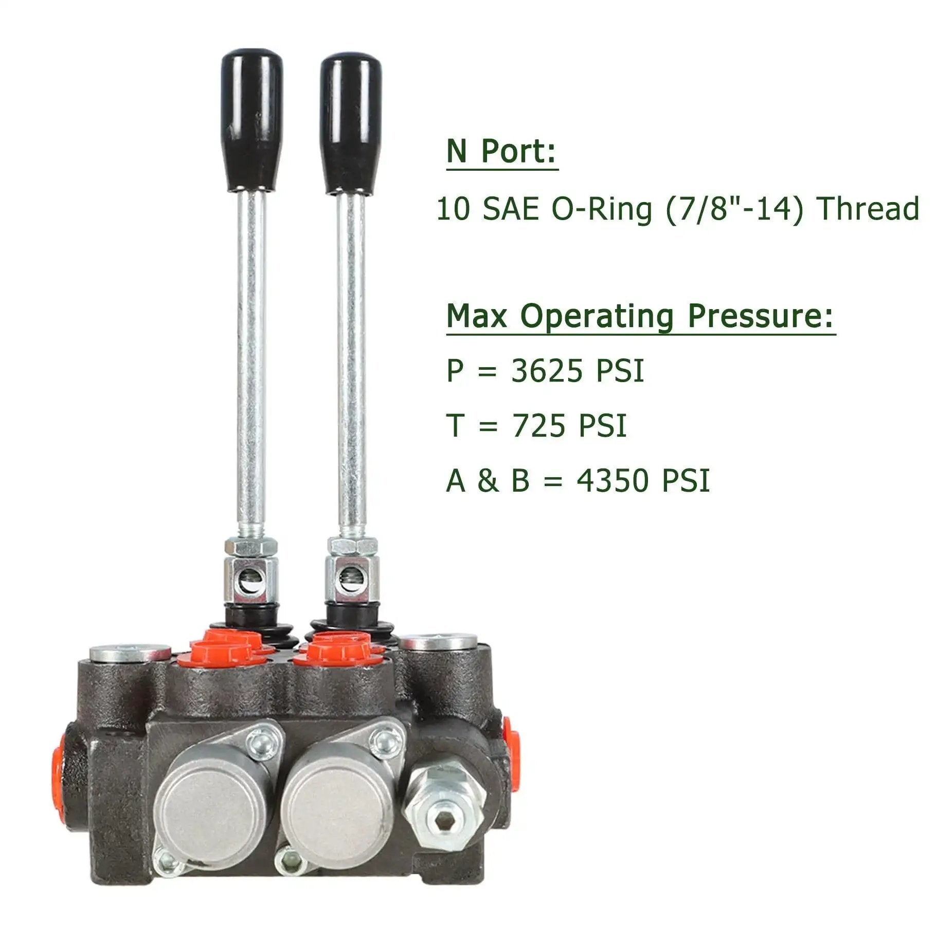 Double Acting Hydraulic Directional Control Valve With Joystick For Small Tractors, 2 Spool, 11 GPM, front view