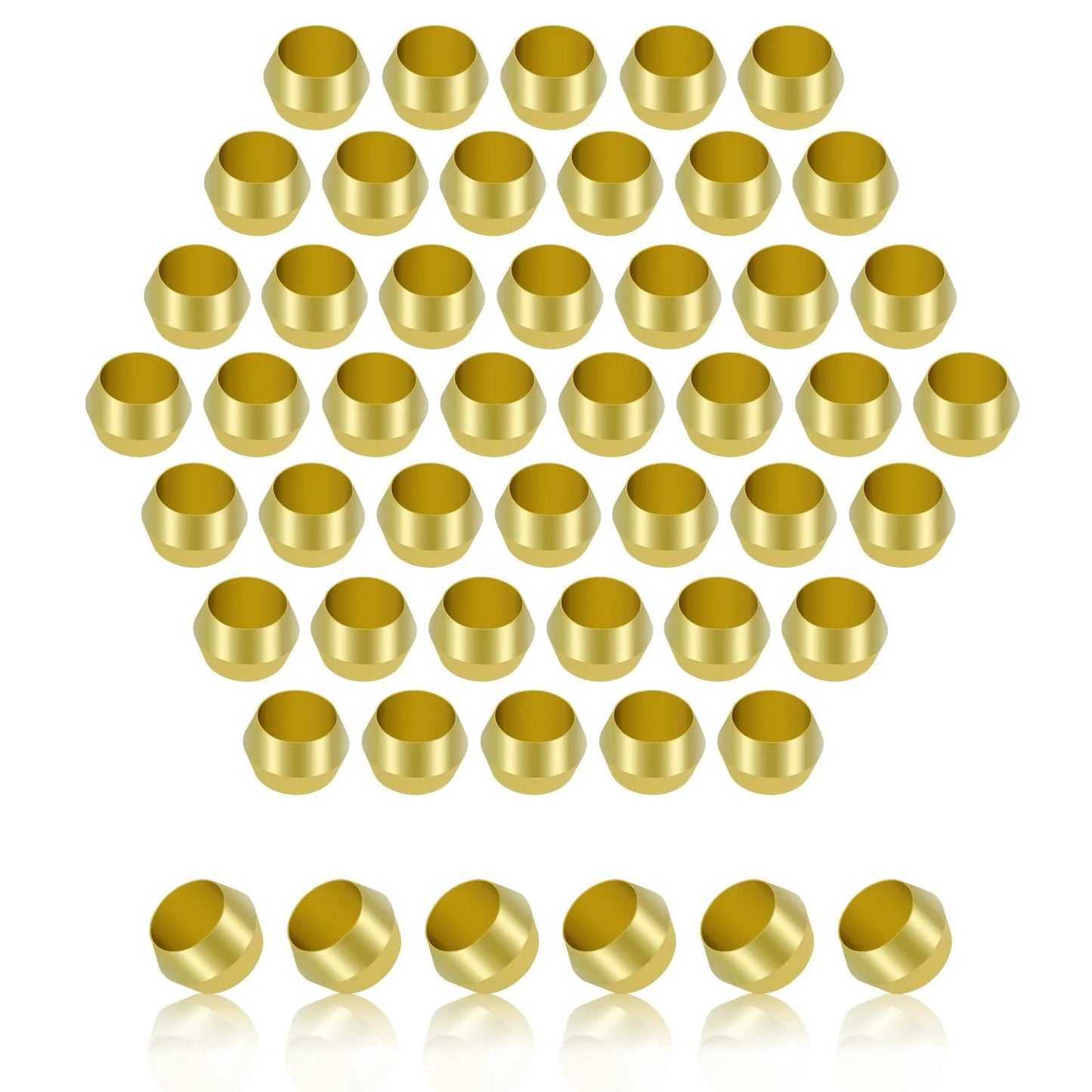 Brass Compression Sleeves Five Eighth Inch OD 50 Pack With Corrosion Resistant Ferrules And 304 Stainless Steel For Water Oil Air