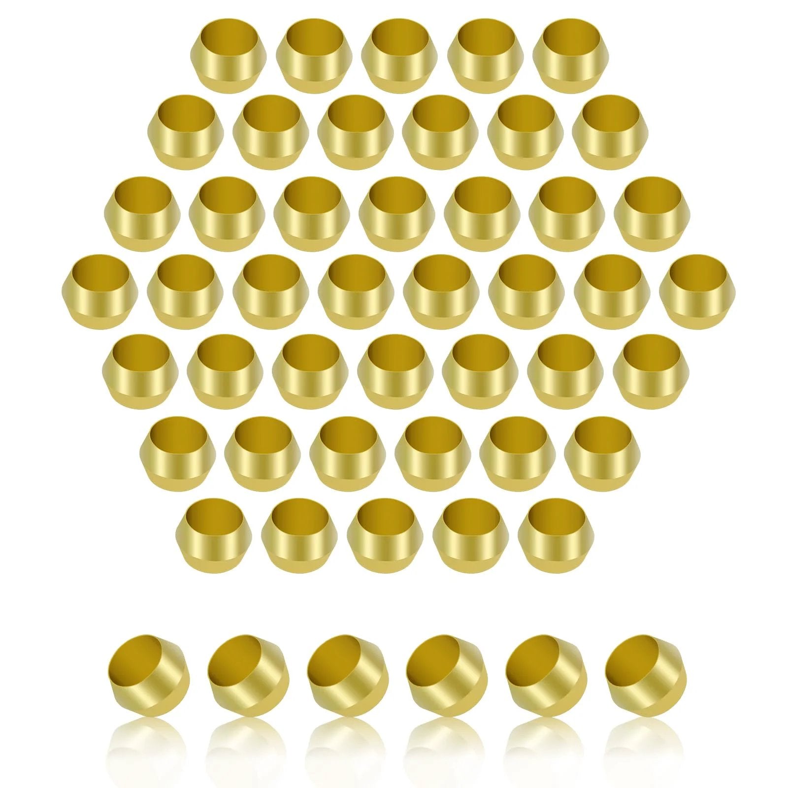 Brass Compression Sleeves Five Eighth Inch OD 50 Pack With Corrosion Resistant Ferrules And 304 Stainless Steel For Water Oil Air