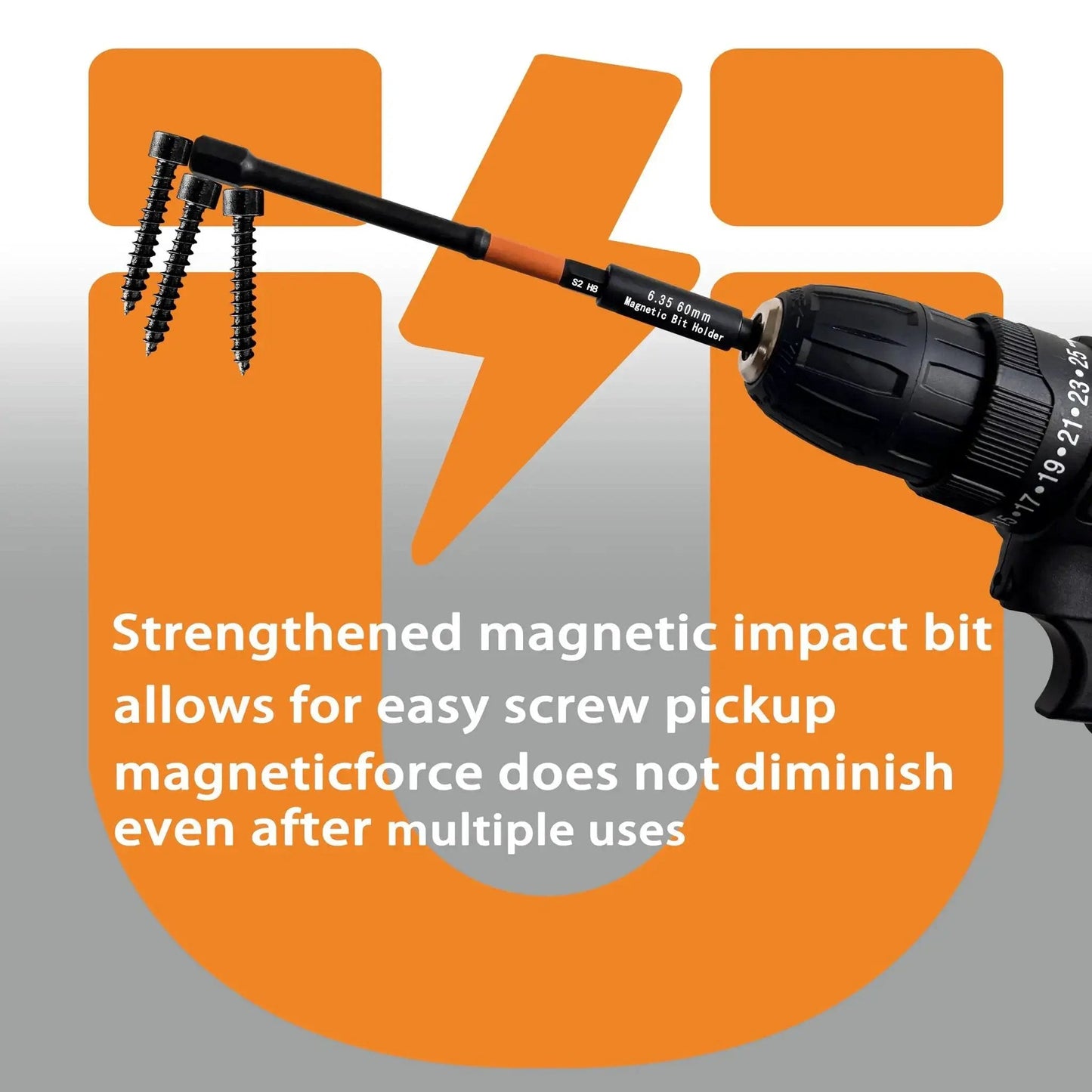 Four Inch Long Hex Head Allen Wrench Drill Bit Set With 20 Piece Metric And SAE S2 Steel Bits in use with drill