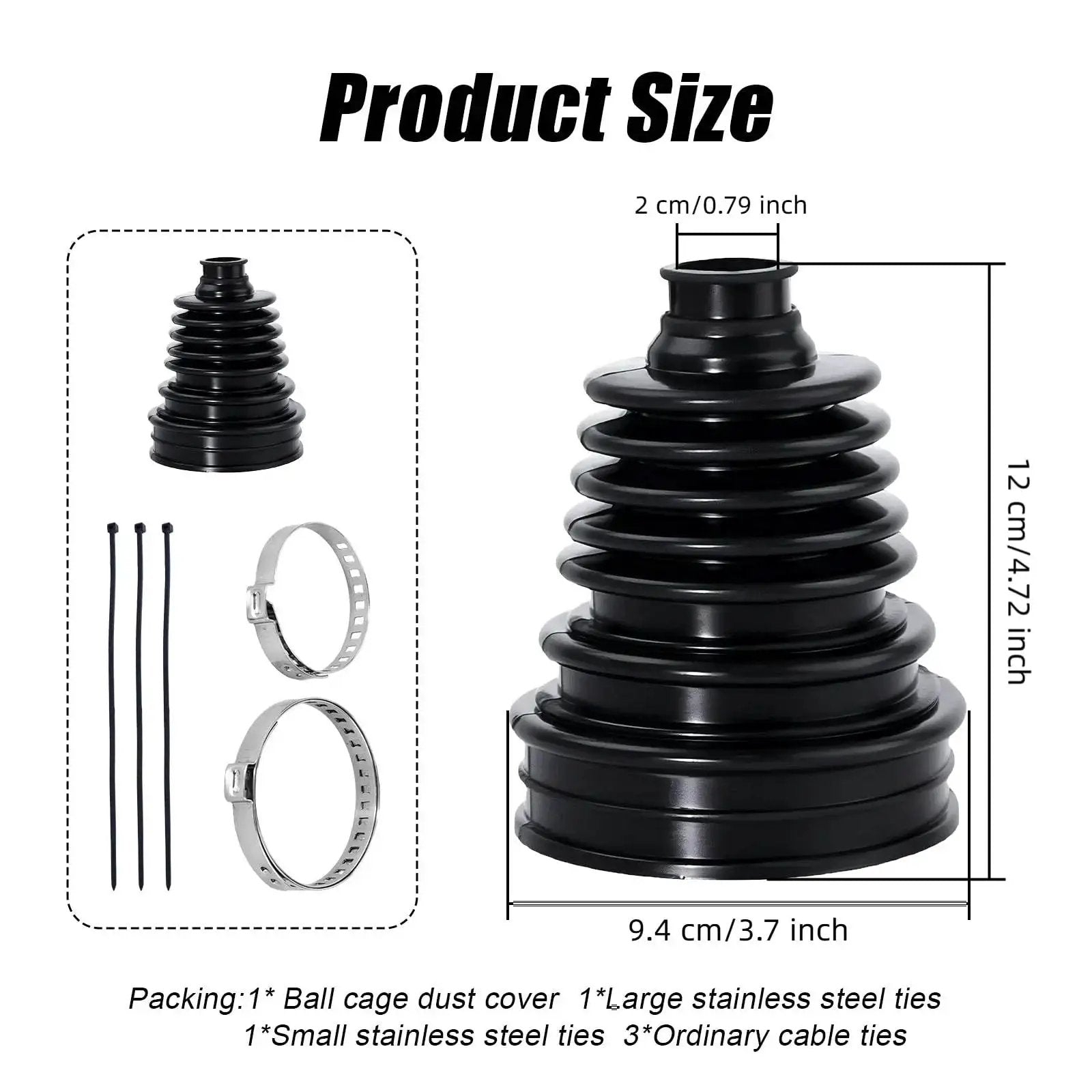 CV Boot Repair Kit For Cars With Waterproof And Dustproof Silicone Joint Boot Includes 2 Stainless Steel Clamps And 3 Cable Ties