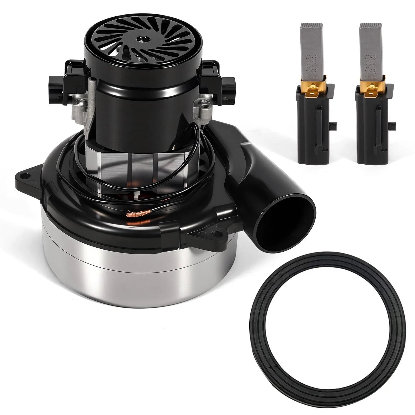 Powerful 120V 2 Stage 900W Vacuum Blower Motor Replacement For Ametek Lamb Vacuum Systems with accessories shown