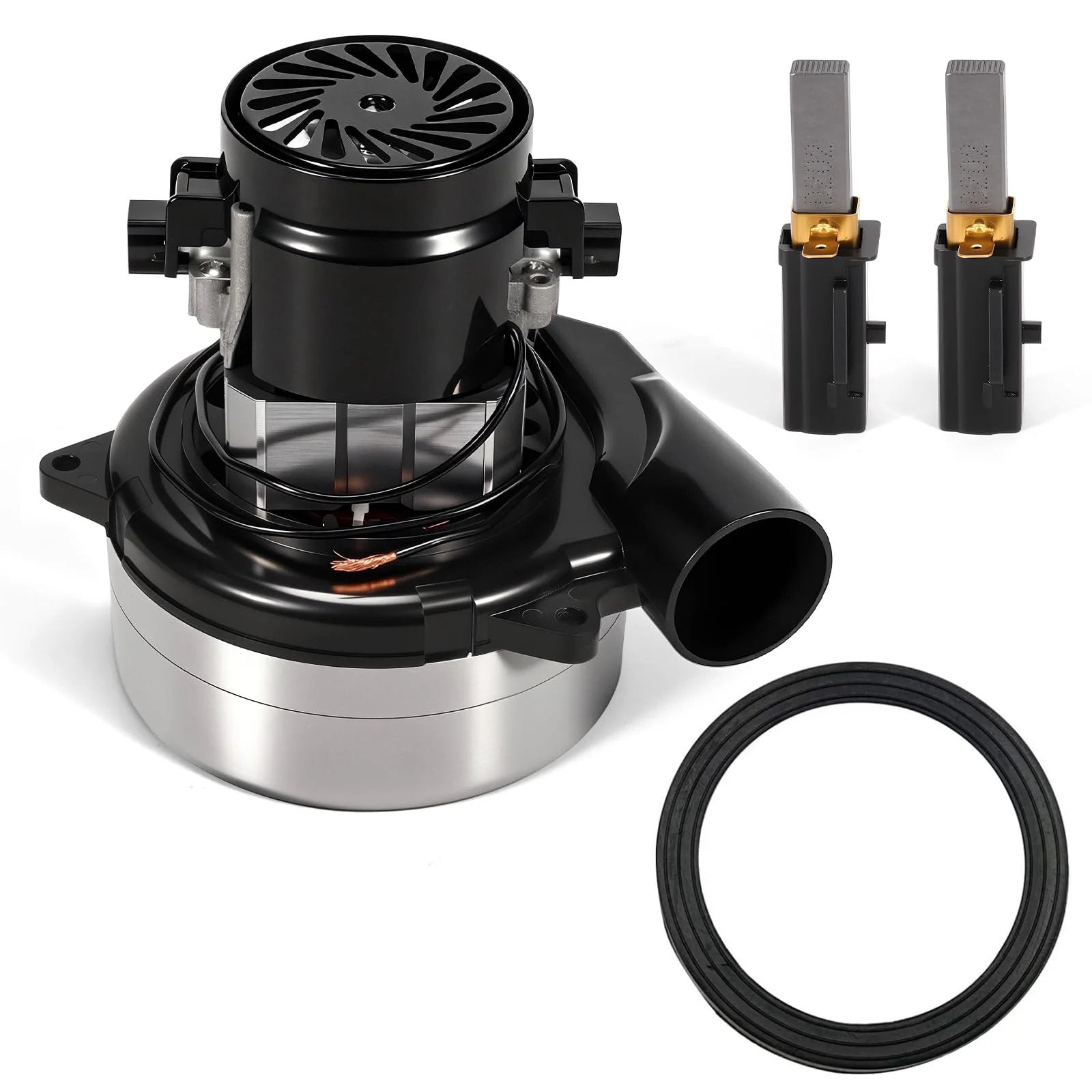 Powerful 120V 2 Stage 900W Vacuum Blower Motor Replacement For Ametek Lamb Vacuum Systems with accessories shown