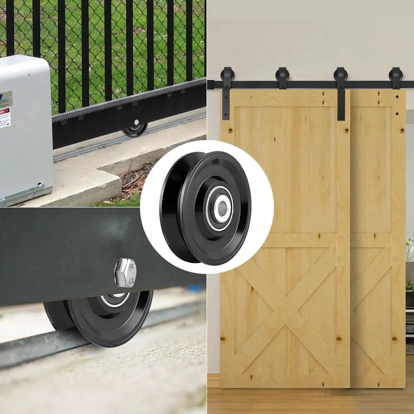 Heavy Duty 4 Inch V Groove Wheel Caster For Sliding Gate On Inverted V Track With Double Bearings in various installations