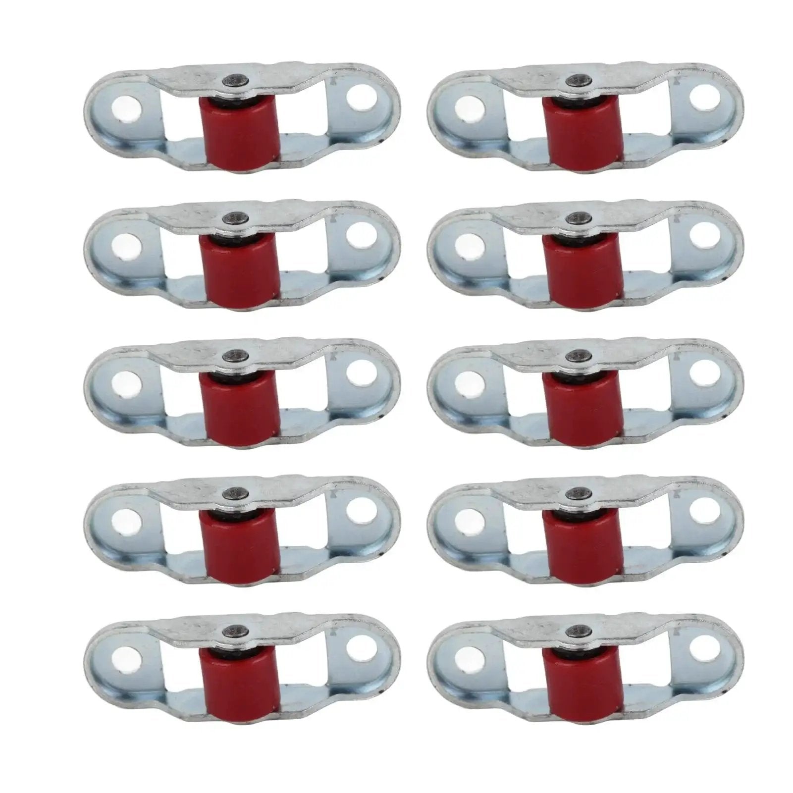 Sliding Window Pulley Roller Set 10 Pieces Durable Stainless Steel With Base For Cabinets And Doors Silent Jam Free Plastic Wheel 12mm Wide
