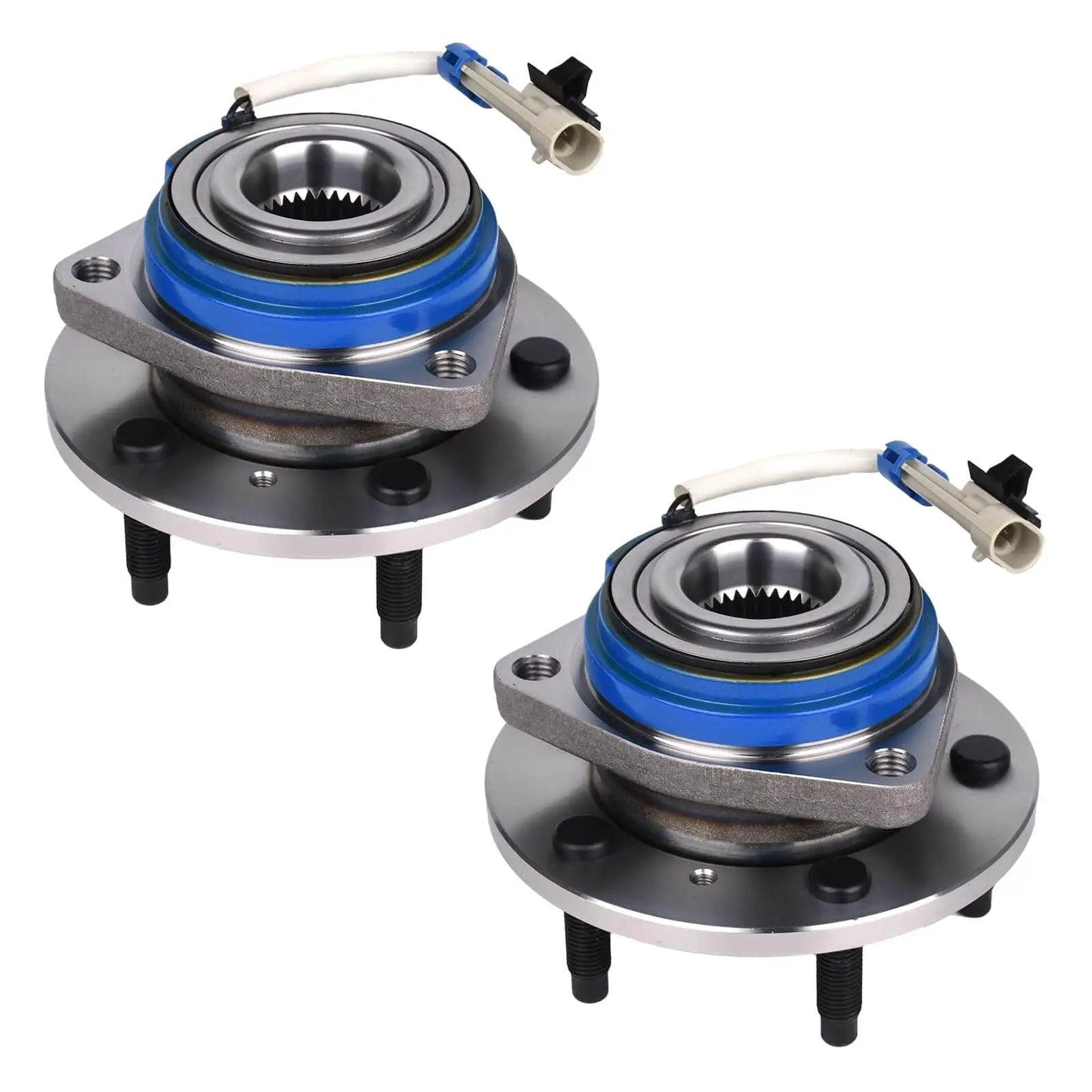513179 Wheel Hub Bearing Assembly For Chevrolet Impala Buick Century Park Avenue Lacrosse Cadillac Seville DeVille Oldsmobile Intrigue 5 Lug ABS Front Rear Compatible 2 Pack, showing 2 ABS wheel bearings, 5-lug hubs.