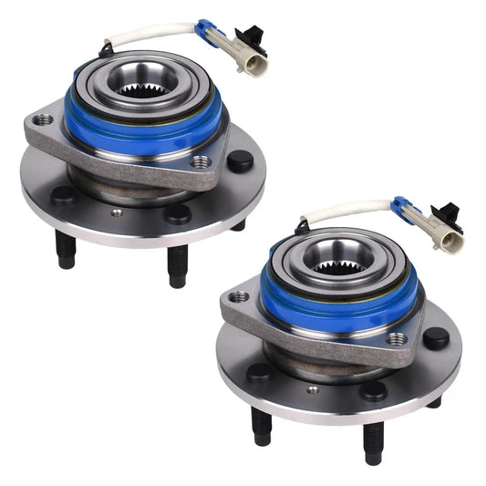 513179 Wheel Hub Bearing Assembly For Chevrolet Impala Buick Century Park Avenue Lacrosse Cadillac Seville DeVille Oldsmobile Intrigue 5 Lug ABS Front Rear Compatible 2 Pack, showing 2 ABS wheel bearings, 5-lug hubs.