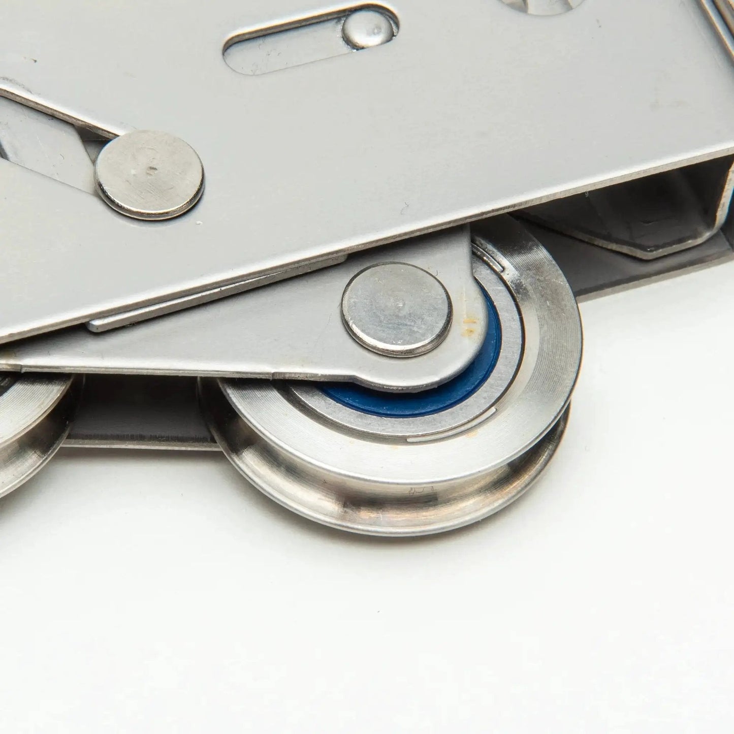 Close-up of a Tandem Patio Door Roller With Stainless Steel Sealed Bearings And 1.25 Inch Wheels For Wood And Vinyl Doors