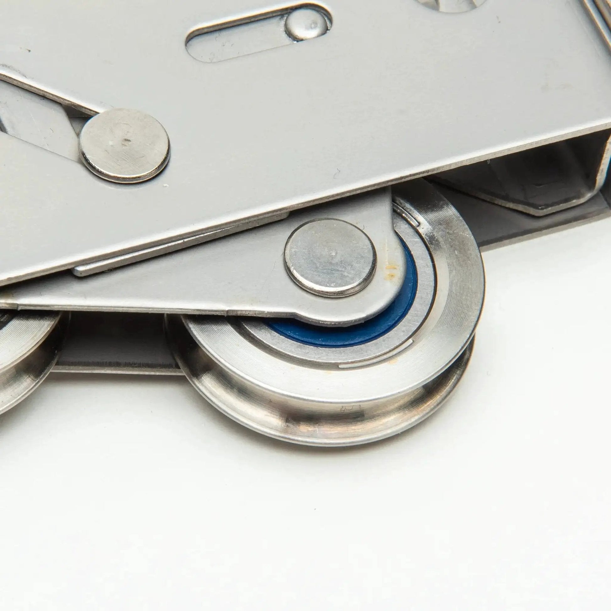 Close-up of a Tandem Patio Door Roller With Stainless Steel Sealed Bearings And 1.25 Inch Wheels For Wood And Vinyl Doors