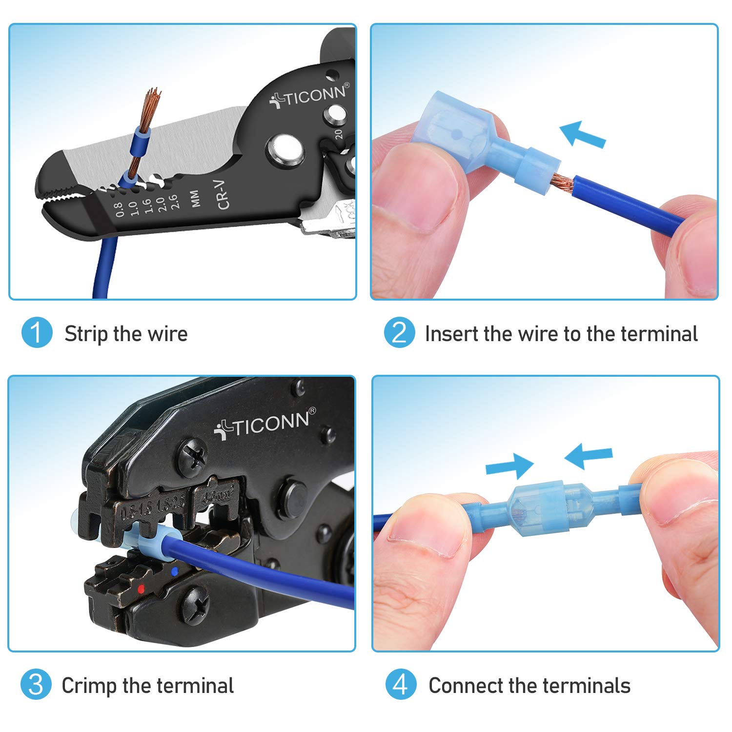 Steps to use Nylon Spade Quick Disconnect Connectors Kit For Auto And Home Wiring With Premium Insulated Terminals