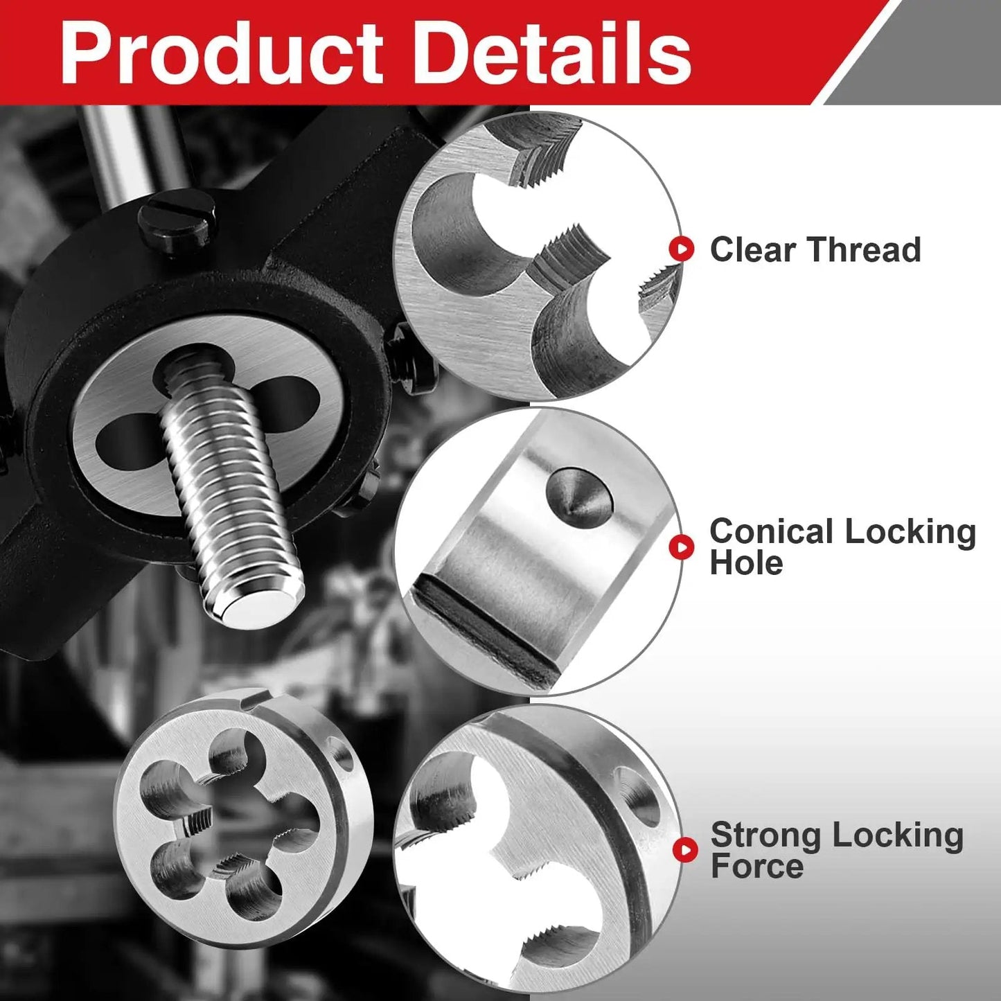 M10 X 1 0 Fine Pitch Tap And Die Set For Metalworking And Maintenance In Your Shop with clear thread, conical locking hole, strong force