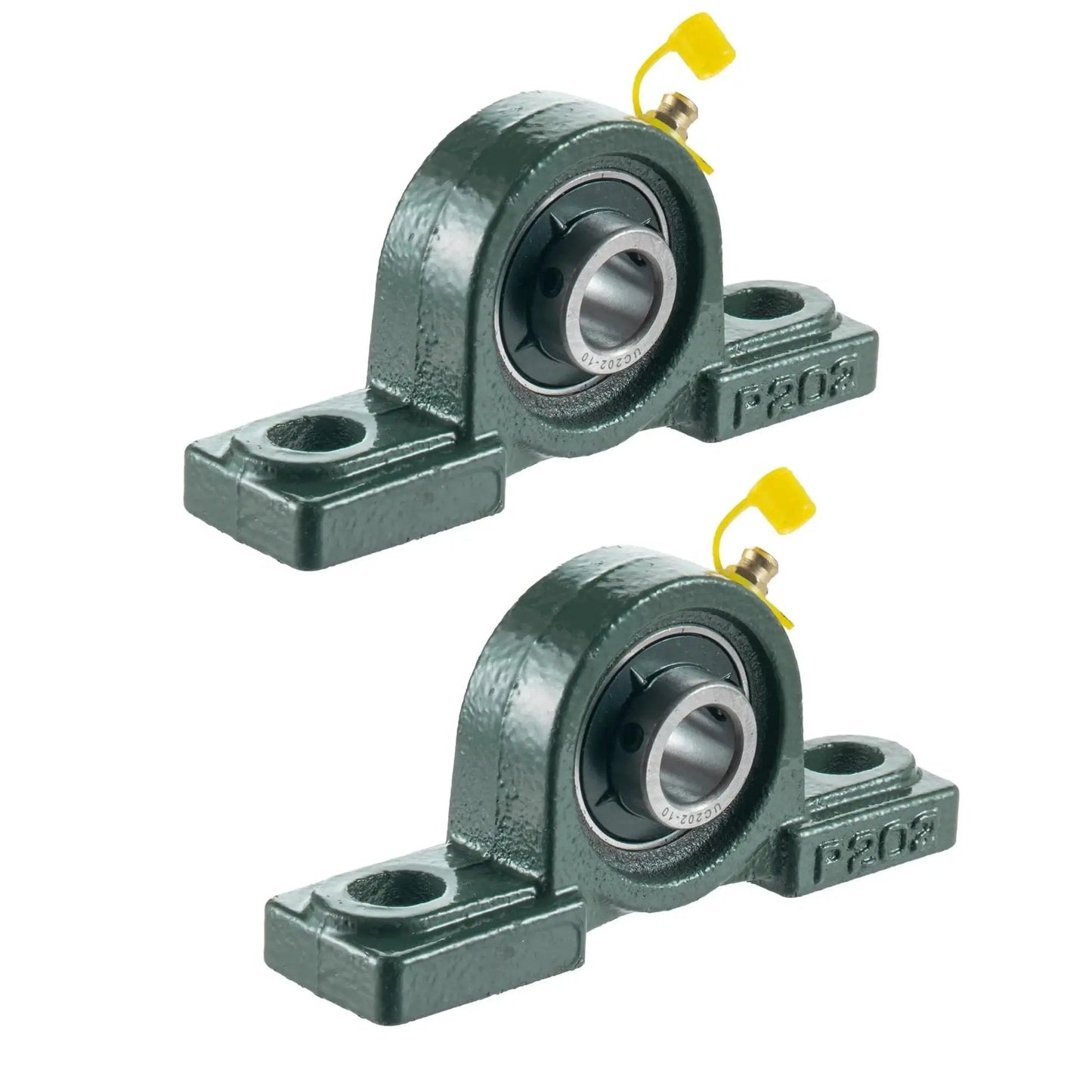 Two Pack UCP202 10 Pillow Block Bearing With Five Eighths Inch Bore And Set Screw Lock Heavy Duty Cast Iron Housing