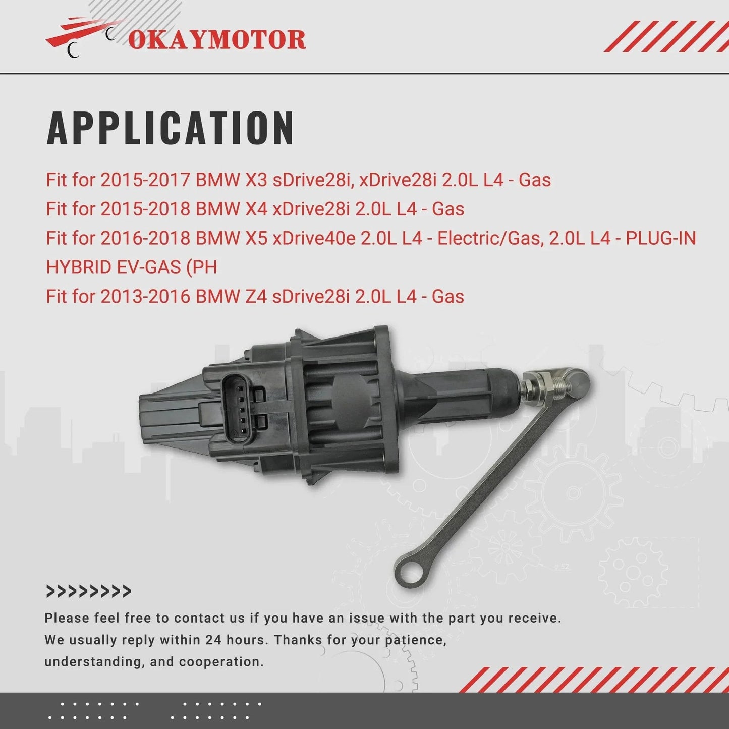 Turbo Charger Wastegate Actuator For BMW 2 Liter Turbo Engines Fits 2012 To 2018 228i with Exhaust Manifold Part 11657642469