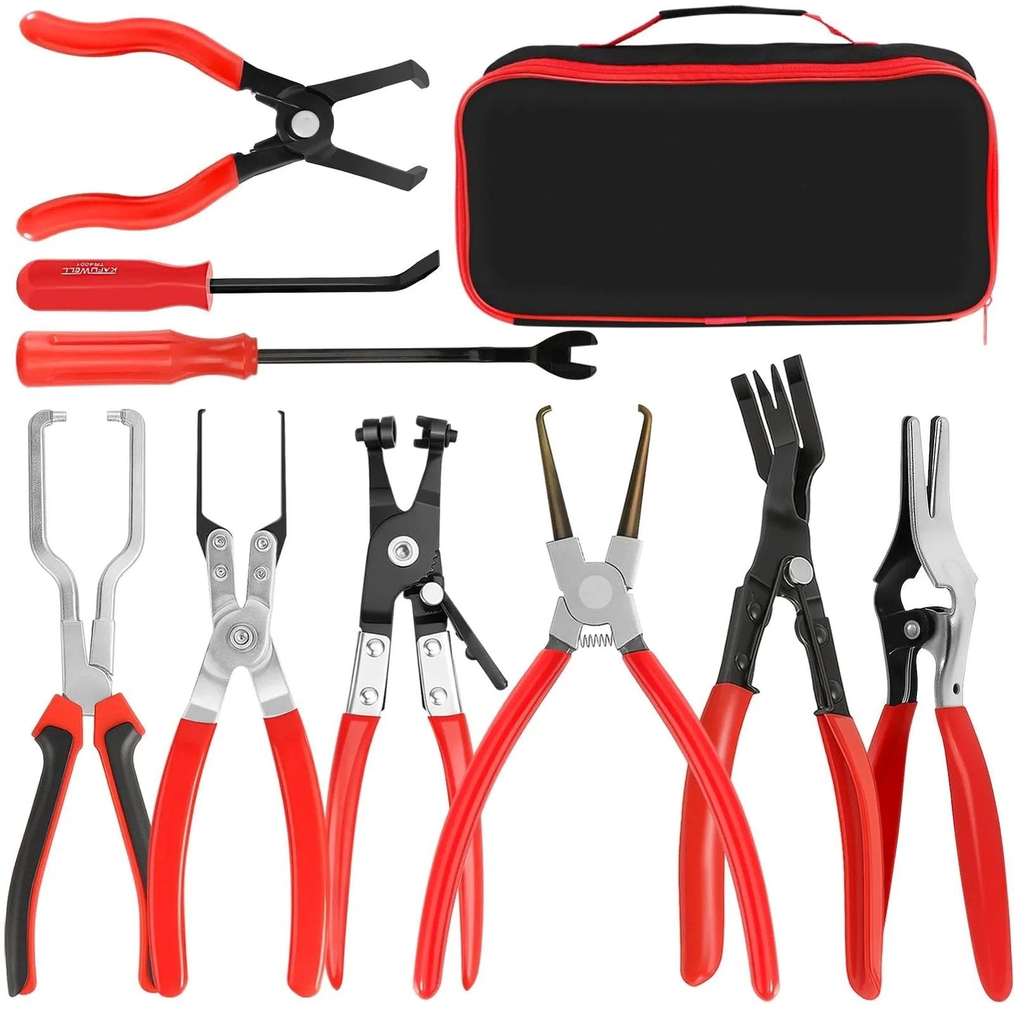 9 Piece Hose Clamp Pliers Set For Fuel Line Disconnect And Hose Removal Tool Kit Including Relay Puller Straight Clamp Pliers