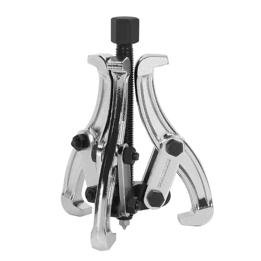 Front view of 4 Inch 3 Jaw Gear Puller For Removing Gears Pulleys Bearings And Flywheels Fully Assembled Drop Forged CRV Steel Jaws