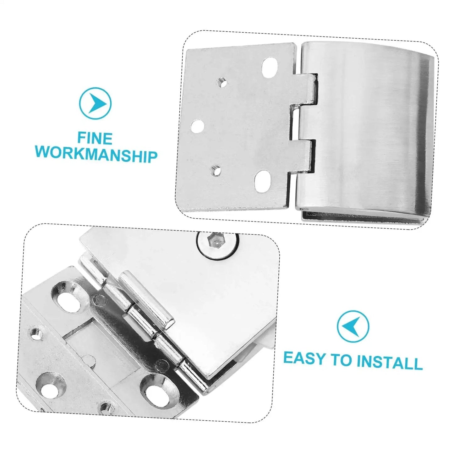 Arc Hinge Set For Glass Doors And Cabinets Made From Zinc Alloy Heavy Duty Hardware Two Piece Rust Resistant High Load Bearing