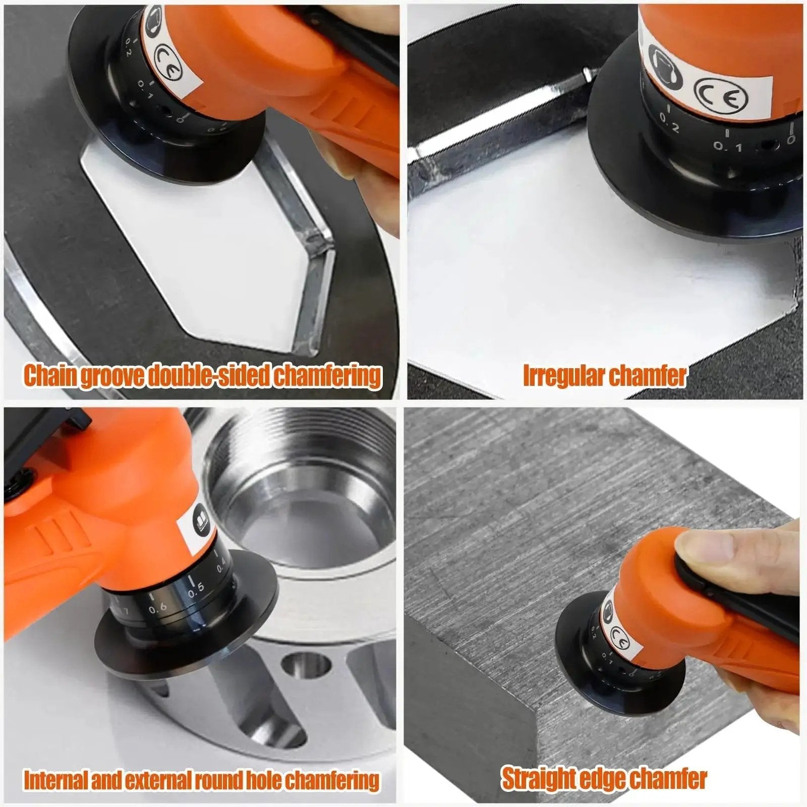 Dope Mini Pneumatic Deburring Tool Handheld Chamfering Grinder for Metal and Wood Beveling in use on various materials