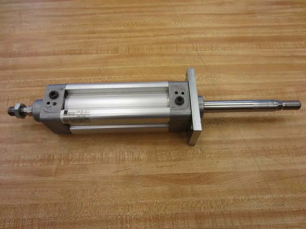 Bosch Rexroth Double Acting Cylinder 523-111-050-0 with 1/4 NPT port shown on wooden tabletop