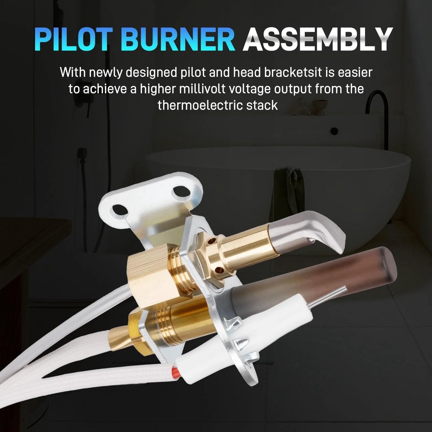 Plug And Play Pilot Assembly For Water Heater Ignition System With Thermopile And Sparker For Rheem Ruud Richmond Water Heaters NG With LP Orifice
