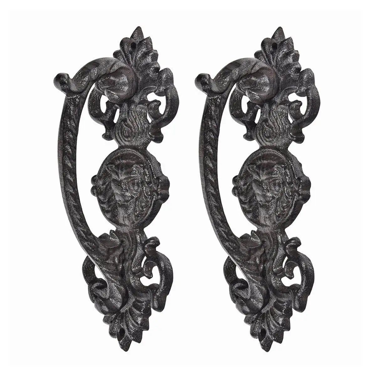 Solid Cast Iron Gate Handles Set 2 Pack Heavy Duty 8.7 Inch Long Barn Door Pulls For Fence Gate Garage Closet Cabinet And Sliding Doors Rustic Farmhouse Decor