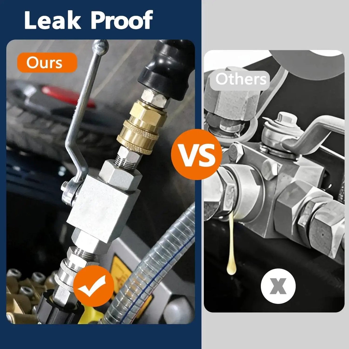 Comparison of high pressure three quarter inch hydraulic ball valve with 4568 PSI shut off two way NPT connection carbon steel zinc plating.
