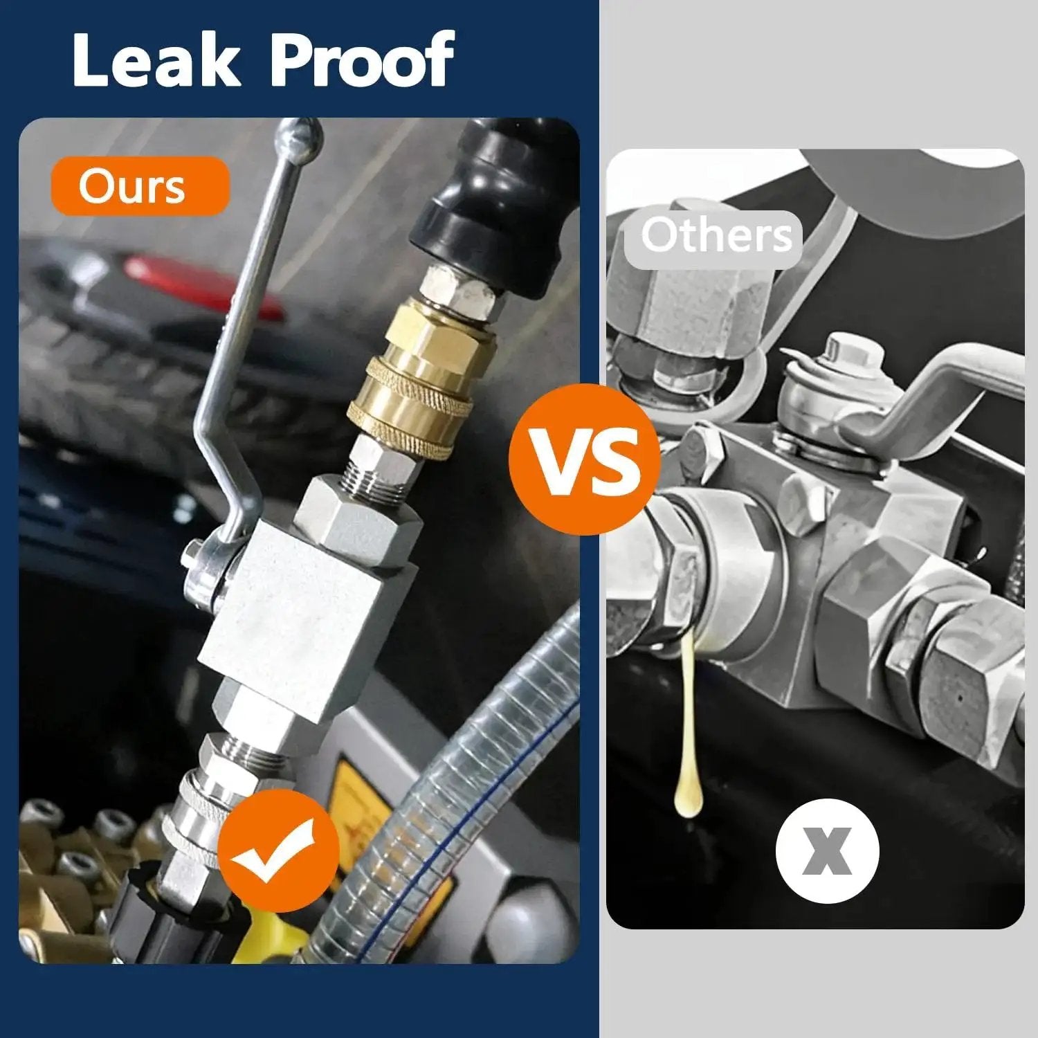 Comparison of high pressure three quarter inch hydraulic ball valve with 4568 PSI shut off two way NPT connection carbon steel zinc plating.