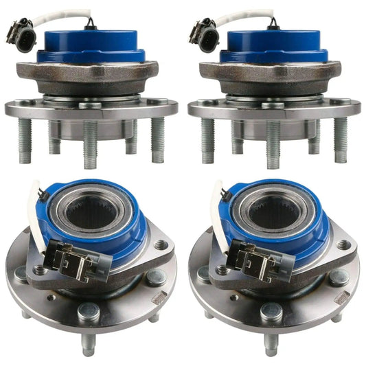 Front and Rear Wheel Hub Bearing Assembly Kit - Set of 4 for 2001-2005 Pontiac Aztek & Montana, 2002-2004 Chevy Venture, 2005 Uplander