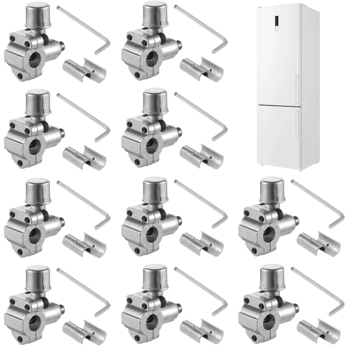 Bullet Piercing Valve Kit For Refrigeration And HVAC 10 Pcs BPV31 Replacement Valves with refrigerator and hex keys