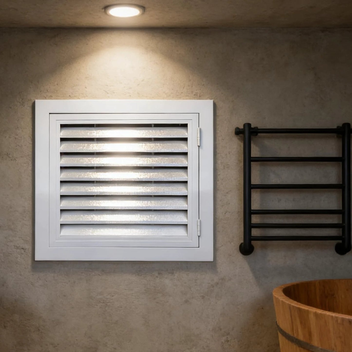 8x8 Inch Heavy Duty Aluminum Access Panel Door For Plumbing Electrical HVAC And Wall Ceiling Concealment With No Tools Needed Installation And Magnetic Closure Rustproof Corrosion Resistant Indoor Outdoor Durable Mount installed on a wall.