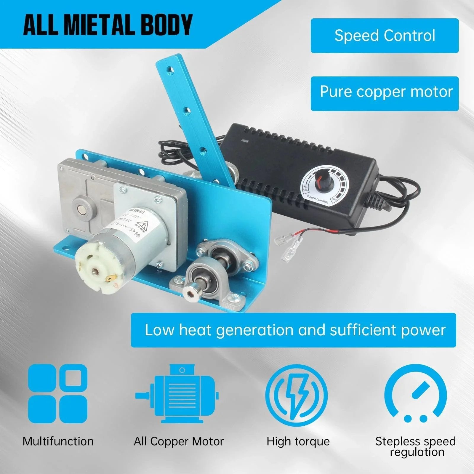 DC 12V 24V Linear Actuator With Adjustable Swing Angle From 20 To 120 Degrees, 90 RPM Stepless Speed Regulator Reciprocating Motor