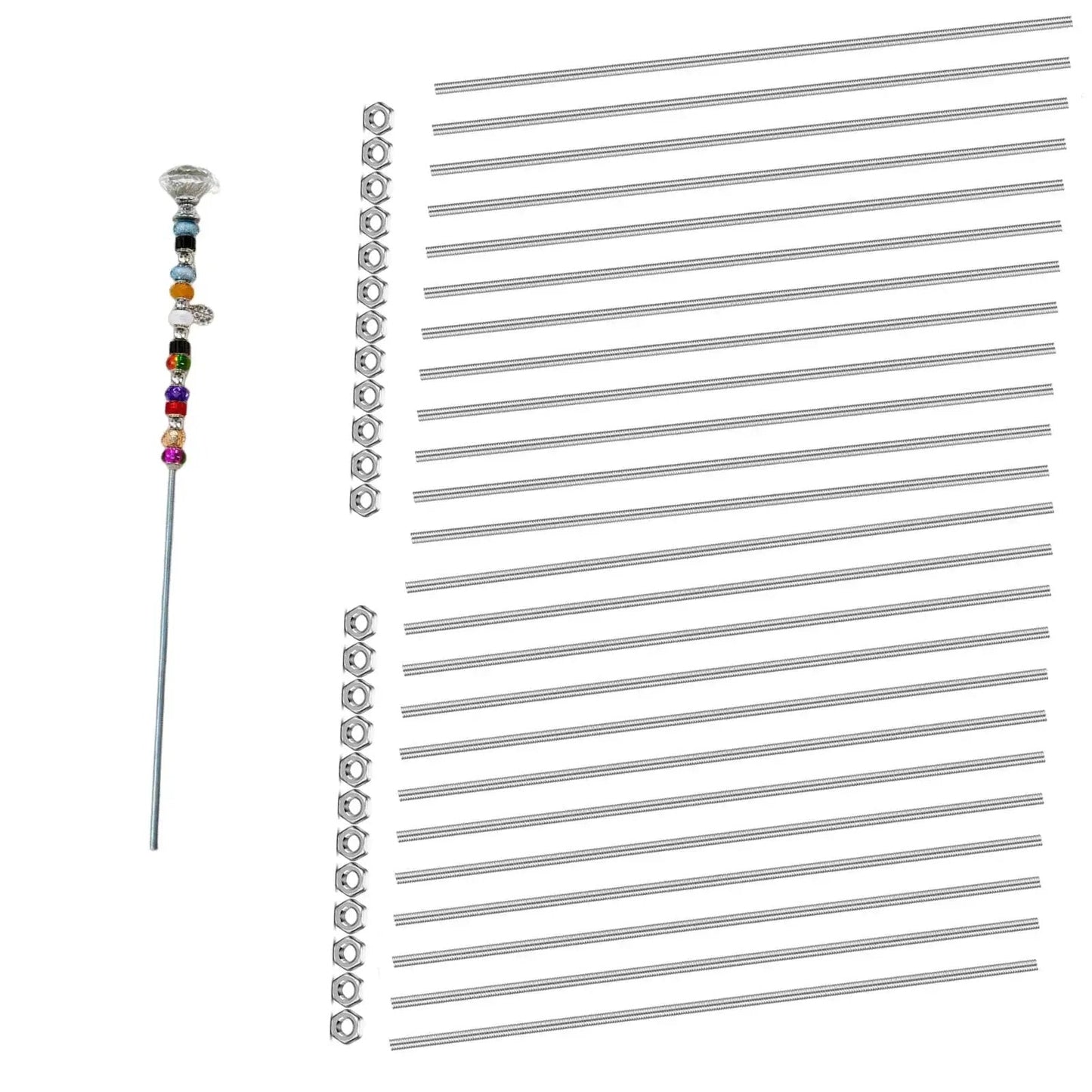 48 Pcs M4 Threaded Rods And Nuts Set 12.99 Inch Length For Clamps Garden Stakes, includes stainless rods and hex nuts