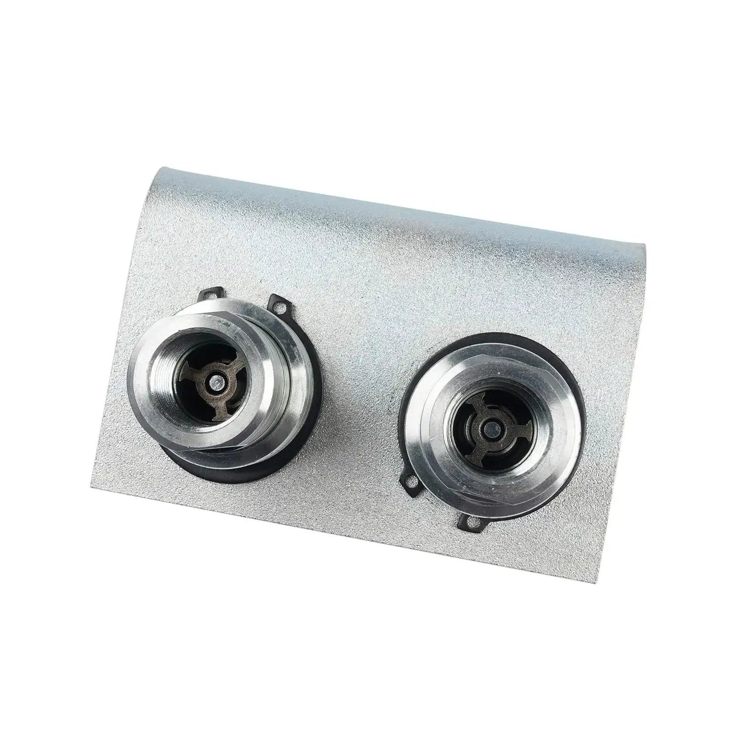 Half Inch NPT Silver Plated Ag Push Pull Hydraulic Quick Release Coupler With Breakaway Mount Bracket Model TL39 B close-up view