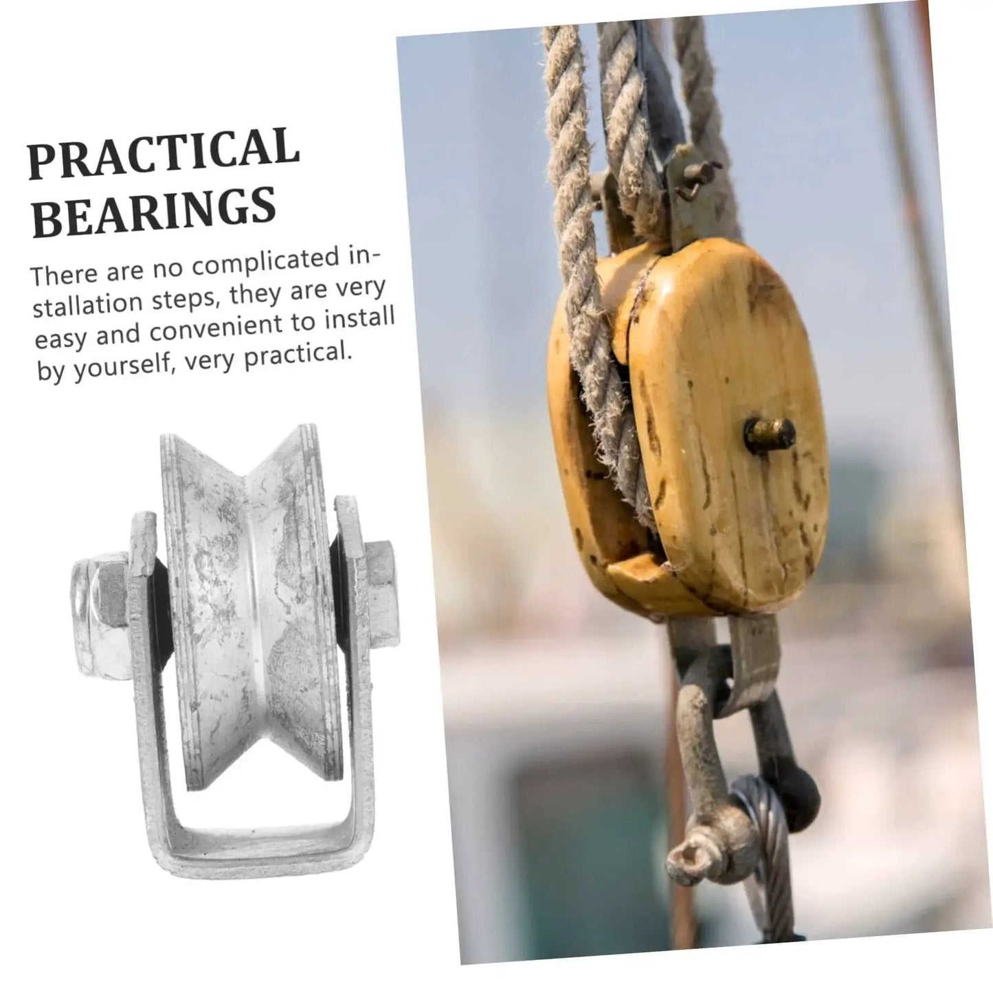 Heavy Duty V Groove Wheel Pulley Caster For Sliding Gates And Garage Doors With Cast Iron Wheel and Rigged Bracket close-up