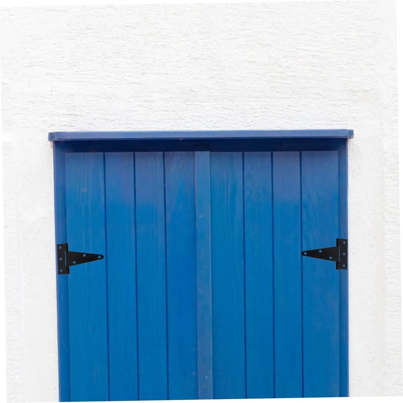 Heavy Duty Slotted Door Hinges Set For Outdoor Gates Sheds And Barns With High Toughness Iron Construction Extended T Shape Design