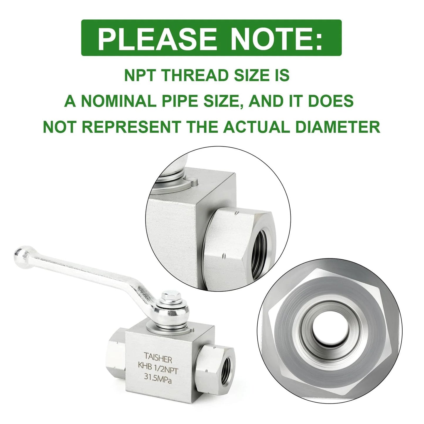 Heavy-Duty 1/2 Inch NPT High Pressure Hydraulic Ball Valve With Carbon Steel Body, Galvanized Finish, NBR Seals, 2-Way Shutoff