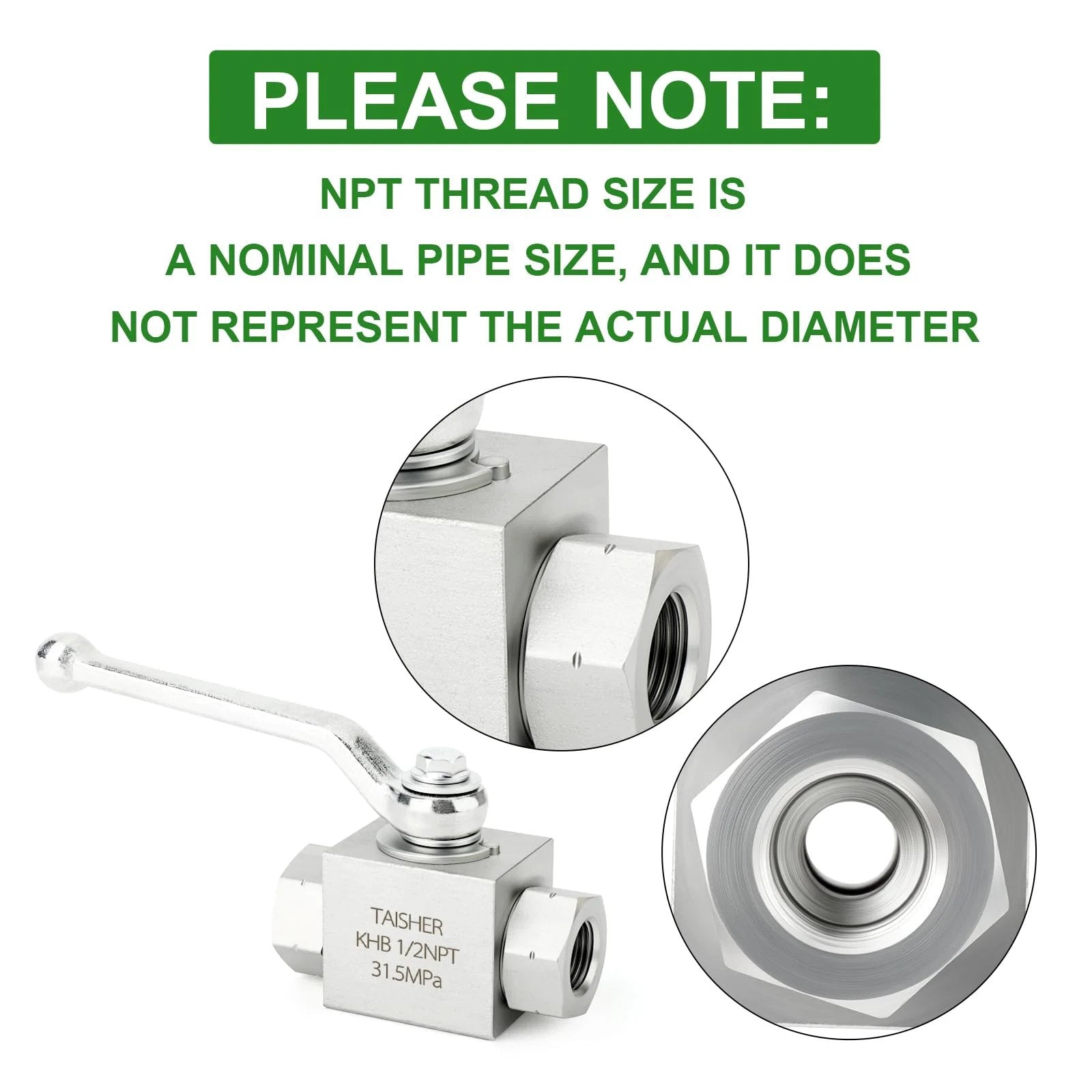 Heavy-Duty 1/2 Inch NPT High Pressure Hydraulic Ball Valve With Carbon Steel Body, Galvanized Finish, NBR Seals, 2-Way Shutoff