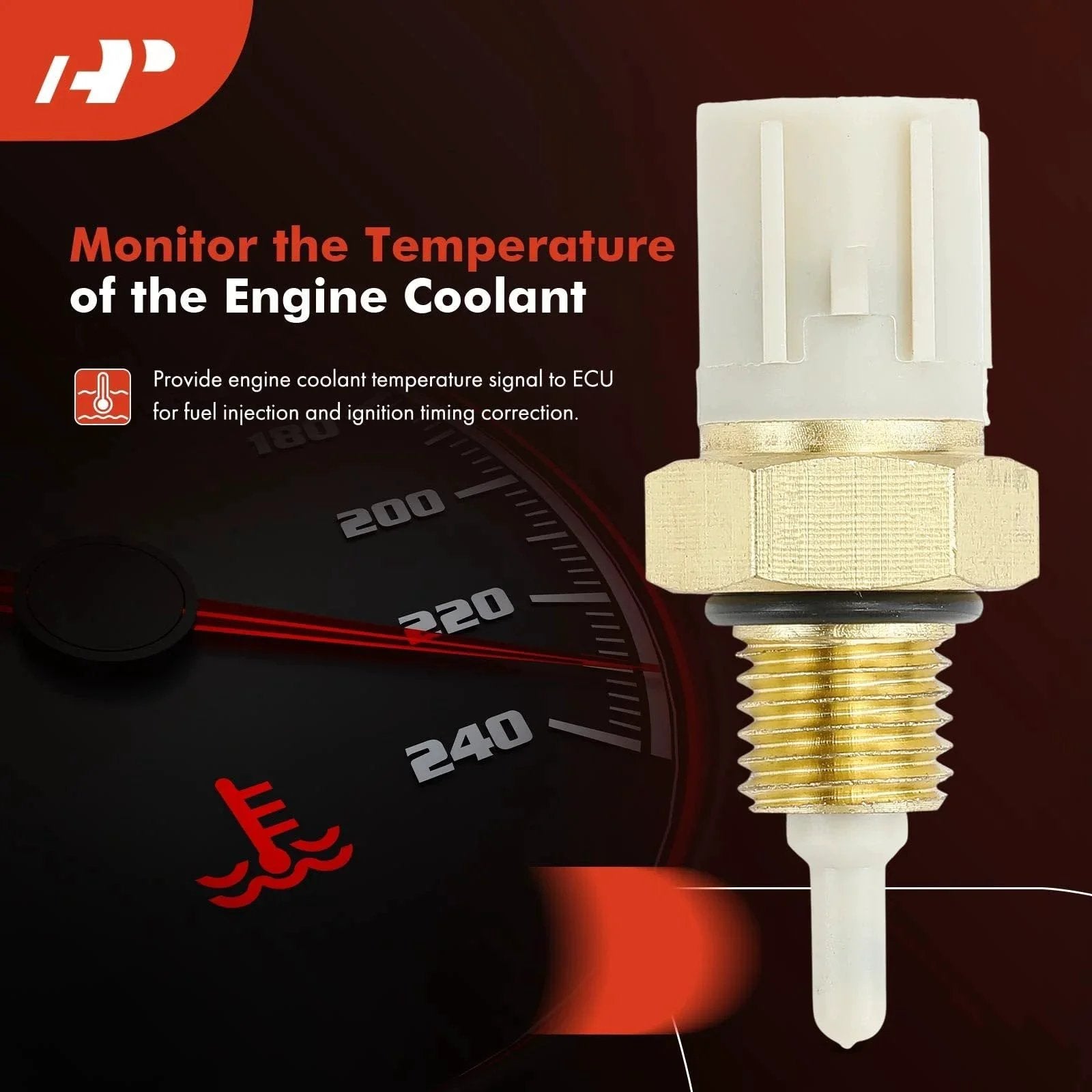 Engine Coolant Temperature Sensor 2 Pin Replacement For Honda CRV 1997 2001 Accord 1994 2002 OEM Quality APremium, close-up