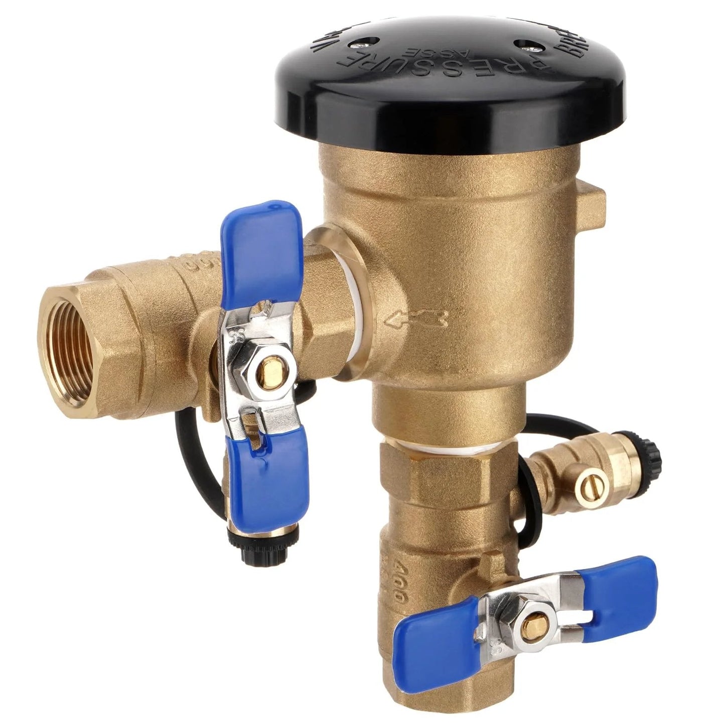 Go-To Three Quarters Inch Brass Pressure Vacuum Breaker Assembly 720A Backflow Preventer for lawn irrigation and garden watering