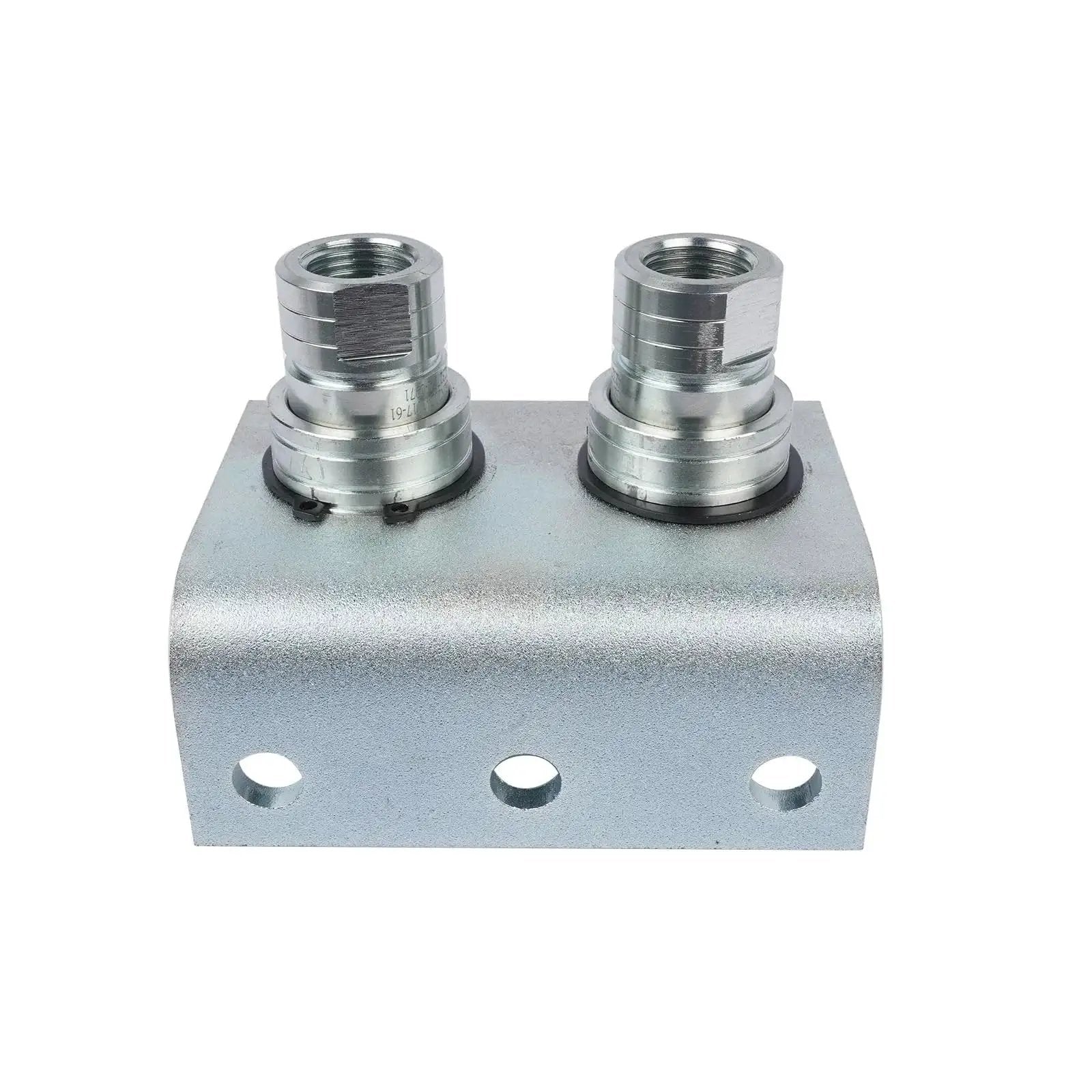 Half Inch NPT Silver Plated Ag Push Pull Hydraulic Quick Release Coupler With Breakaway Mount Bracket Model TL39 B front view