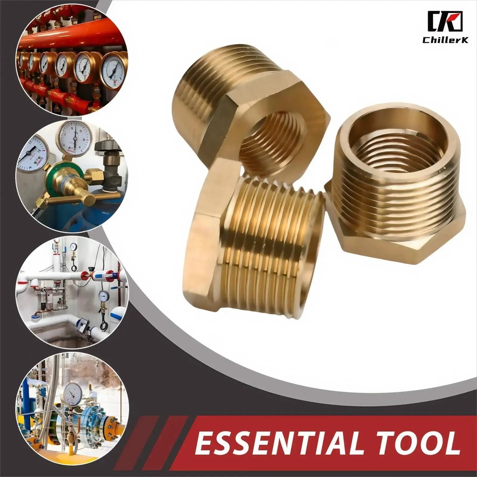 One Half Inch NPT Male To One Quarter Inch NPT Female Brass Reducing Bushing Pipe Fitting Pack Of Five 1200 PSI High Pressure Threaded