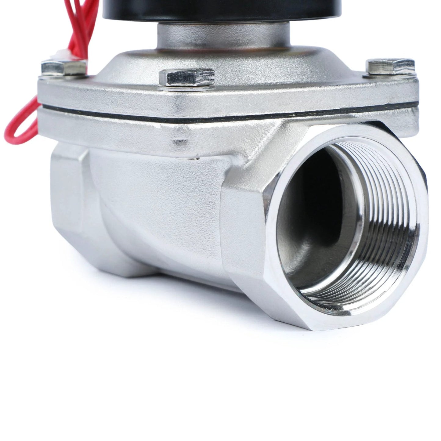 Stainless Steel One And One Half Inch 12V DC Solenoid Valve With Viton Seal Normally Closed Fast Actuation Under 1 Second