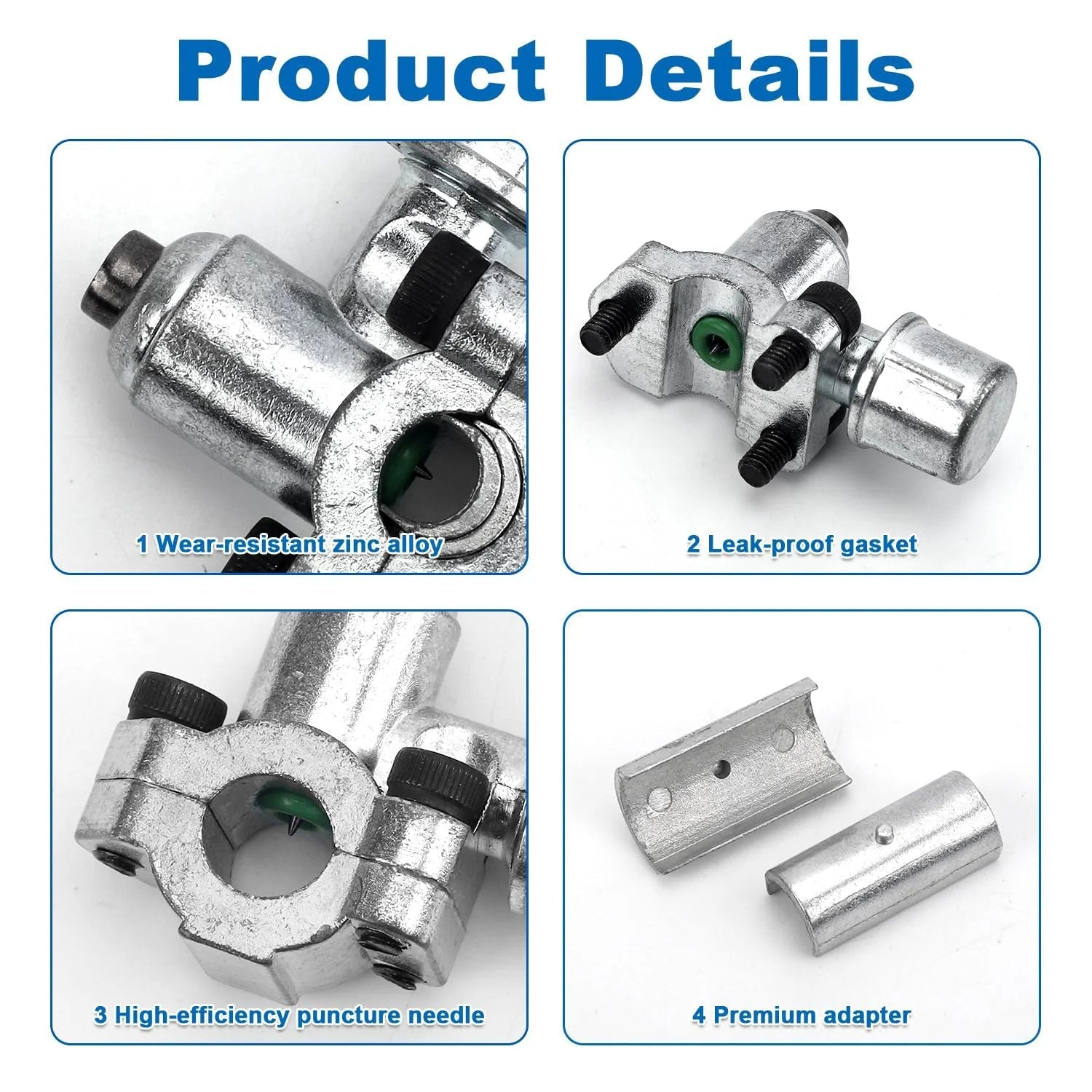 Piercing Valve Kit for Refrigerator Lines With Two BPV 31 Valves Two Hex Keys And Four Adapters In Zinc Alloy