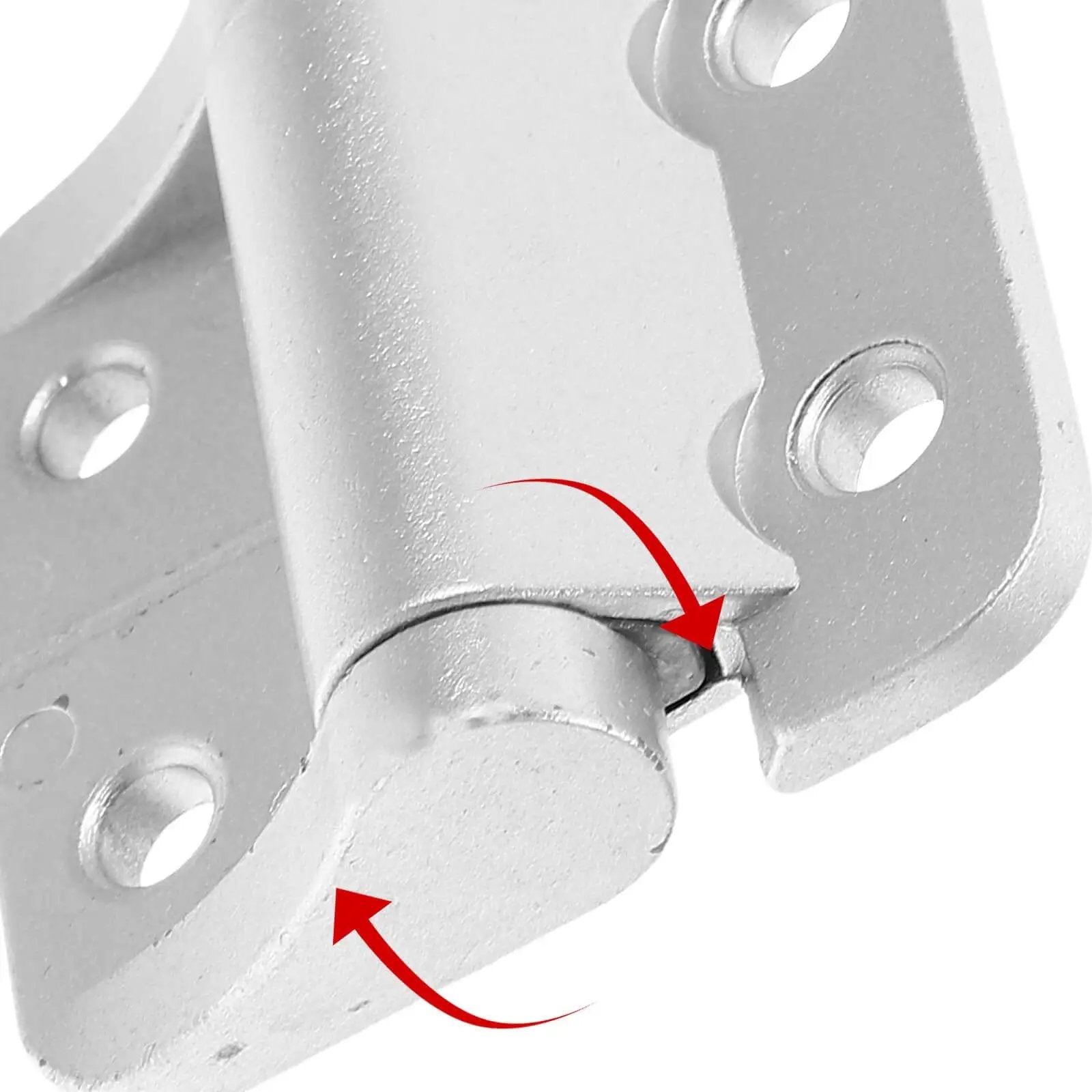 Close-up of Torque Hinge For Cabinets Healeved, Adjustable Stopping Angle, Heavy Duty Zinc Alloy Cabinet Door Hinge with four holes