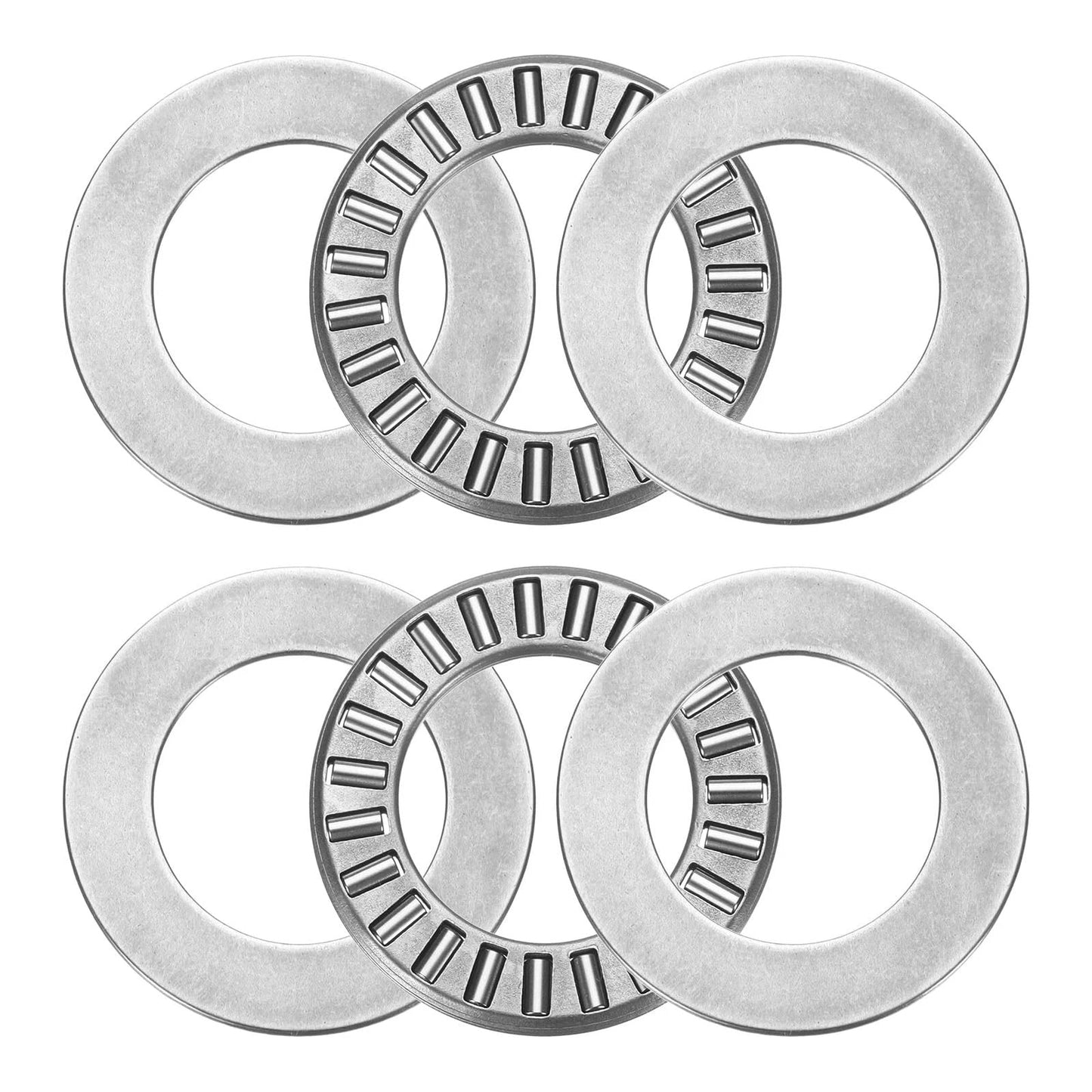 Pro Grade Heavy Duty Thrust Needle Roller Bearing Set With Washers For High Load Machinery, chrome steel needles, 2 Sets NTA1220.