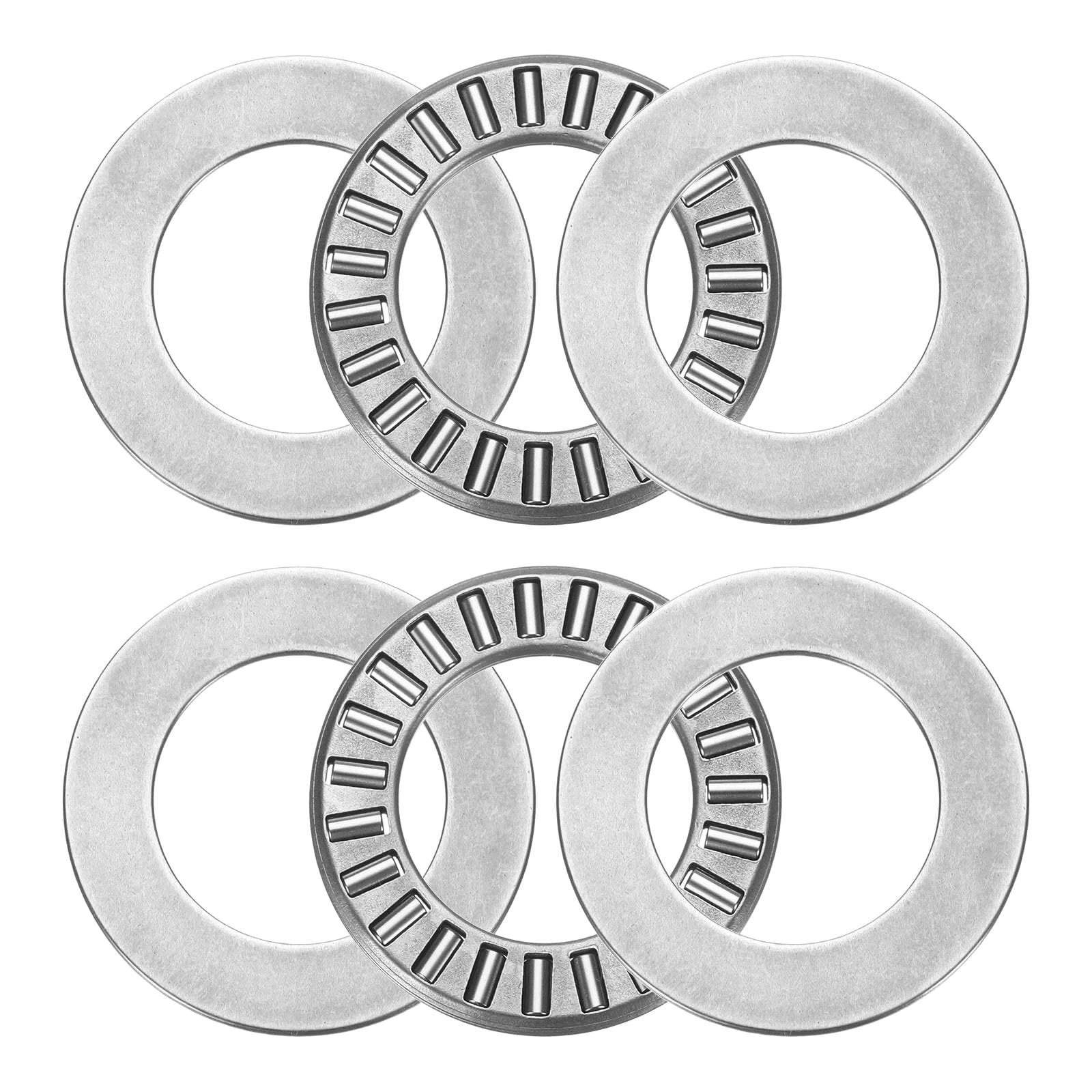 Pro Grade Heavy Duty Thrust Needle Roller Bearing Set With Washers For High Load Machinery, chrome steel needles, 2 Sets NTA1220.
